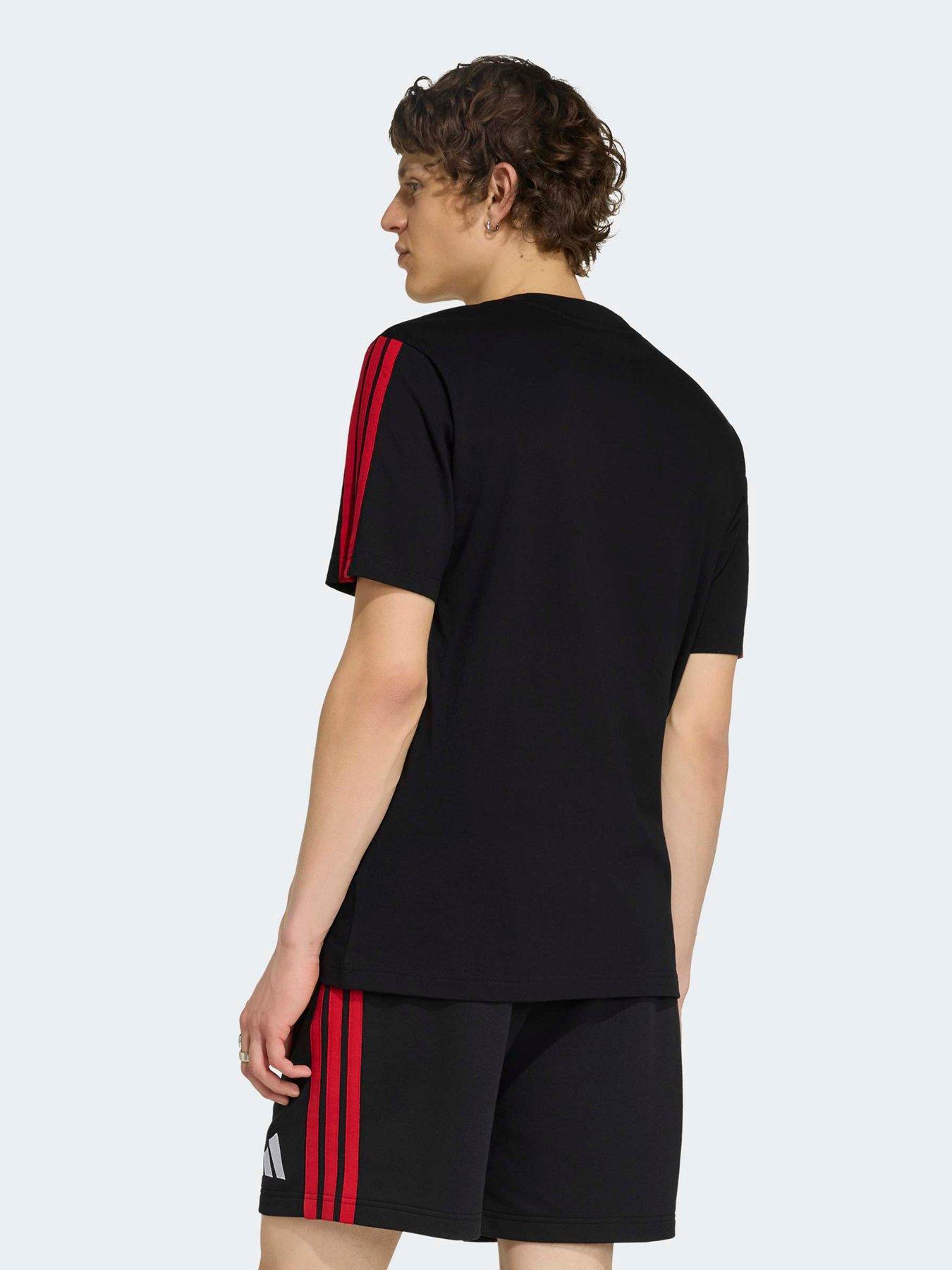 Image 2 of 5 of adidas Mens Manchester United DNA T-Shirt - Black