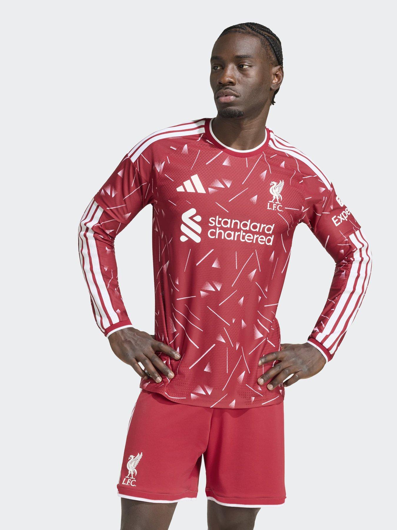 adidas Mens Liverpool Fc 26/27 Home Authentic Replica Long Sleeve Shirt - Red
