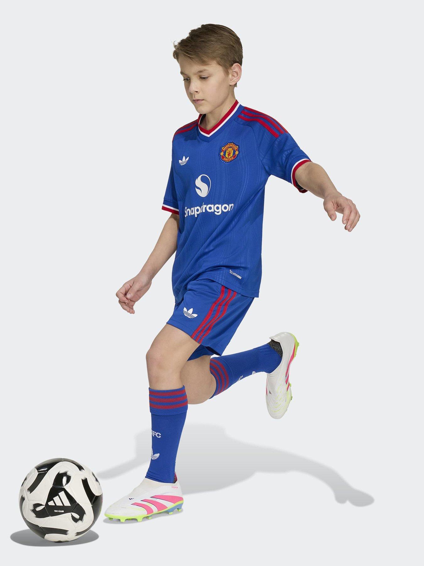 Image 4 of 4 of adidas Junior Manchester United 26/27 Away Shorts - Blue