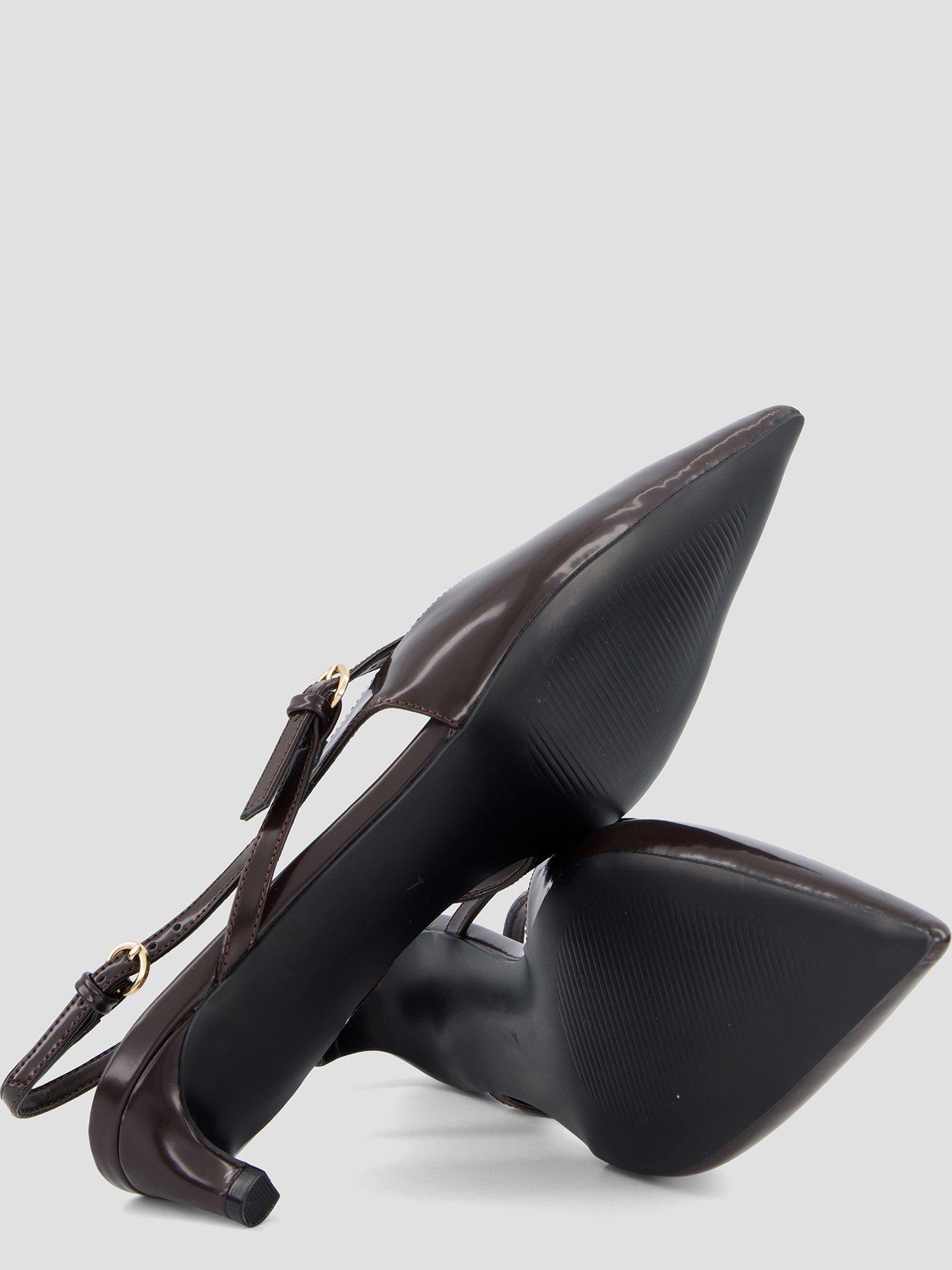 Image 4 of 7 of The Very Collection Strappy Kitten Heel Court Shoe&nbsp;- Dark Burgundy