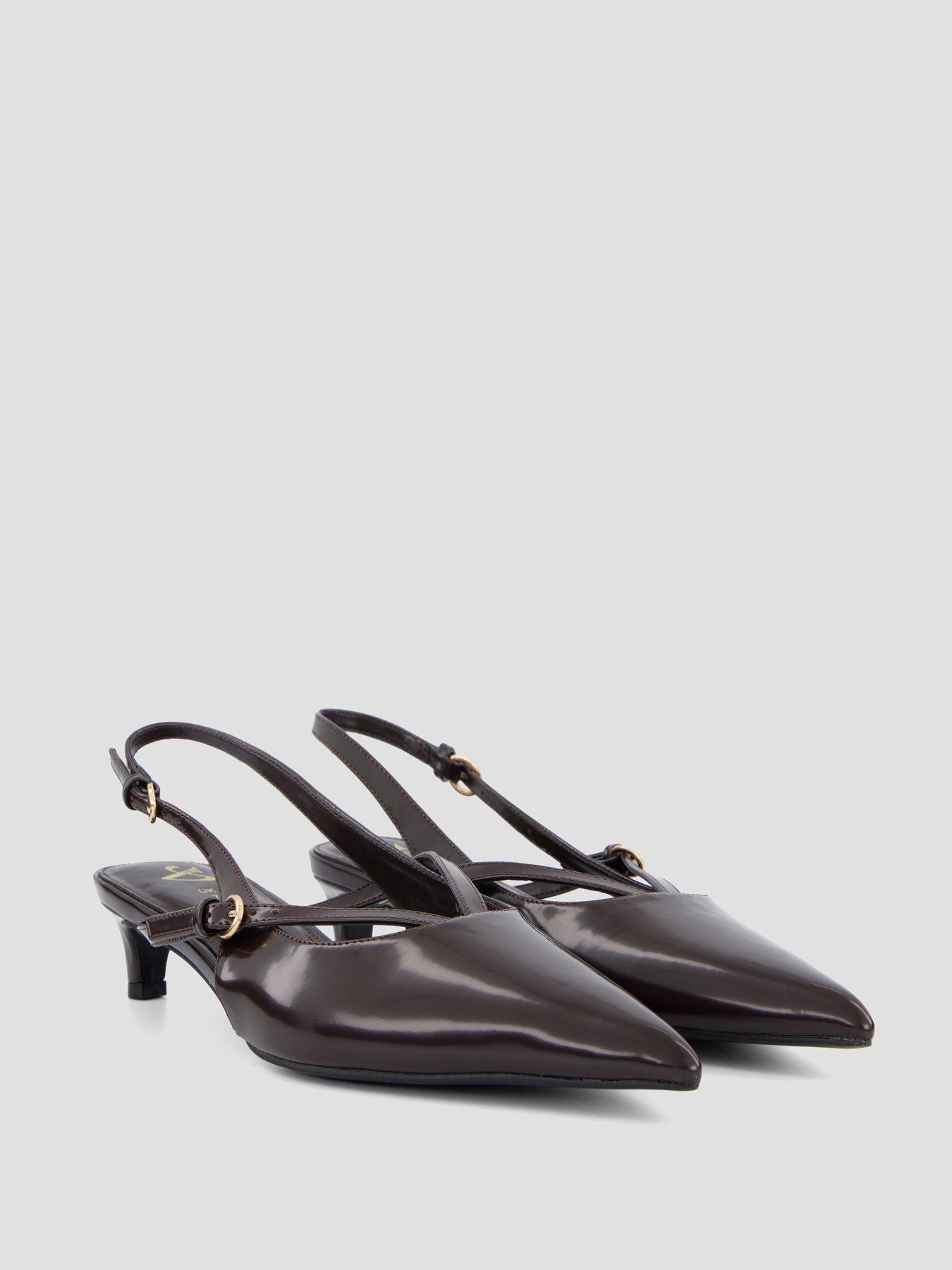 Image 6 of 7 of The Very Collection Strappy Kitten Heel Court Shoe&nbsp;- Dark Burgundy