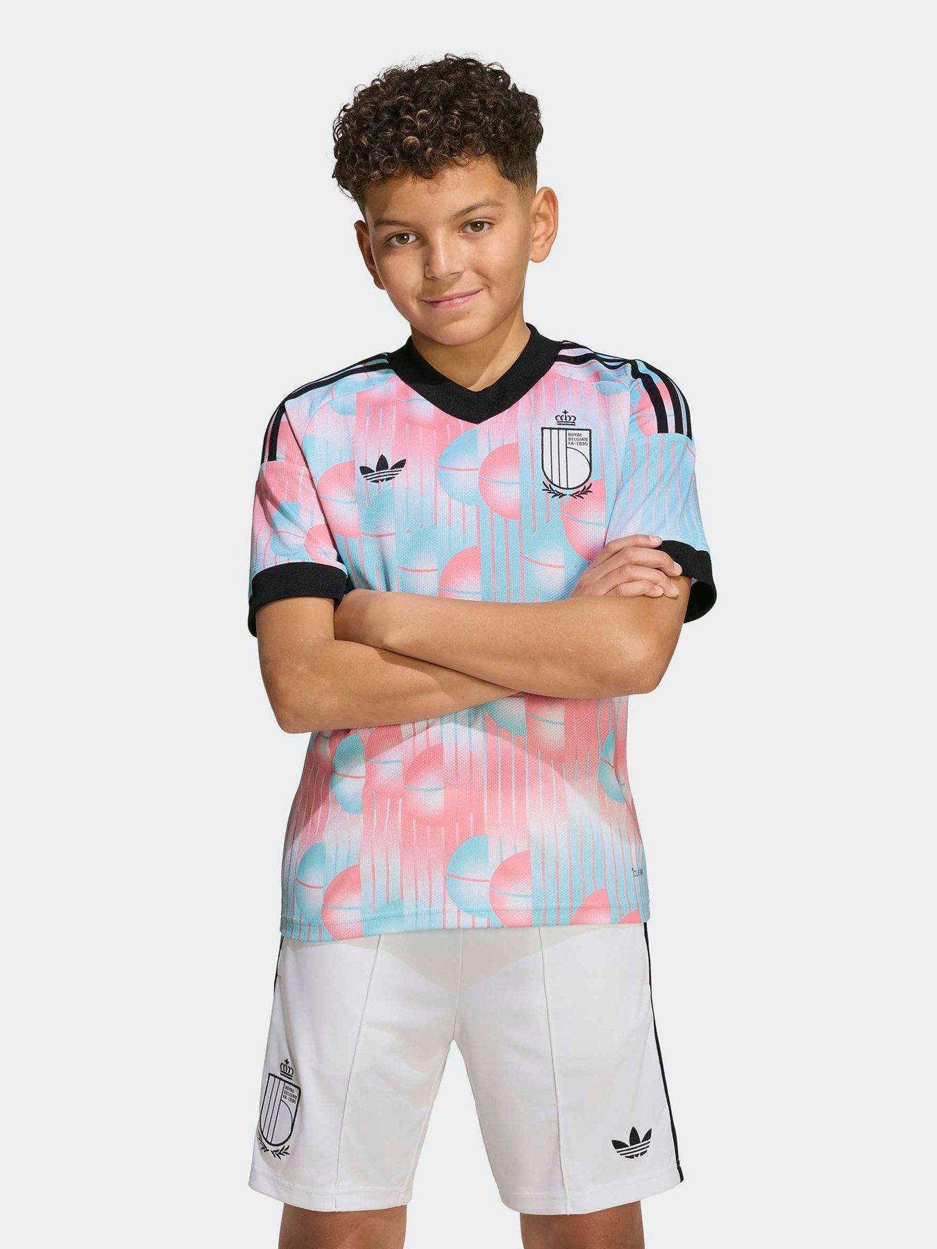 Adidas Junior Belgium 26 Away Replica Football Shirt - Blue in Froblu/Black