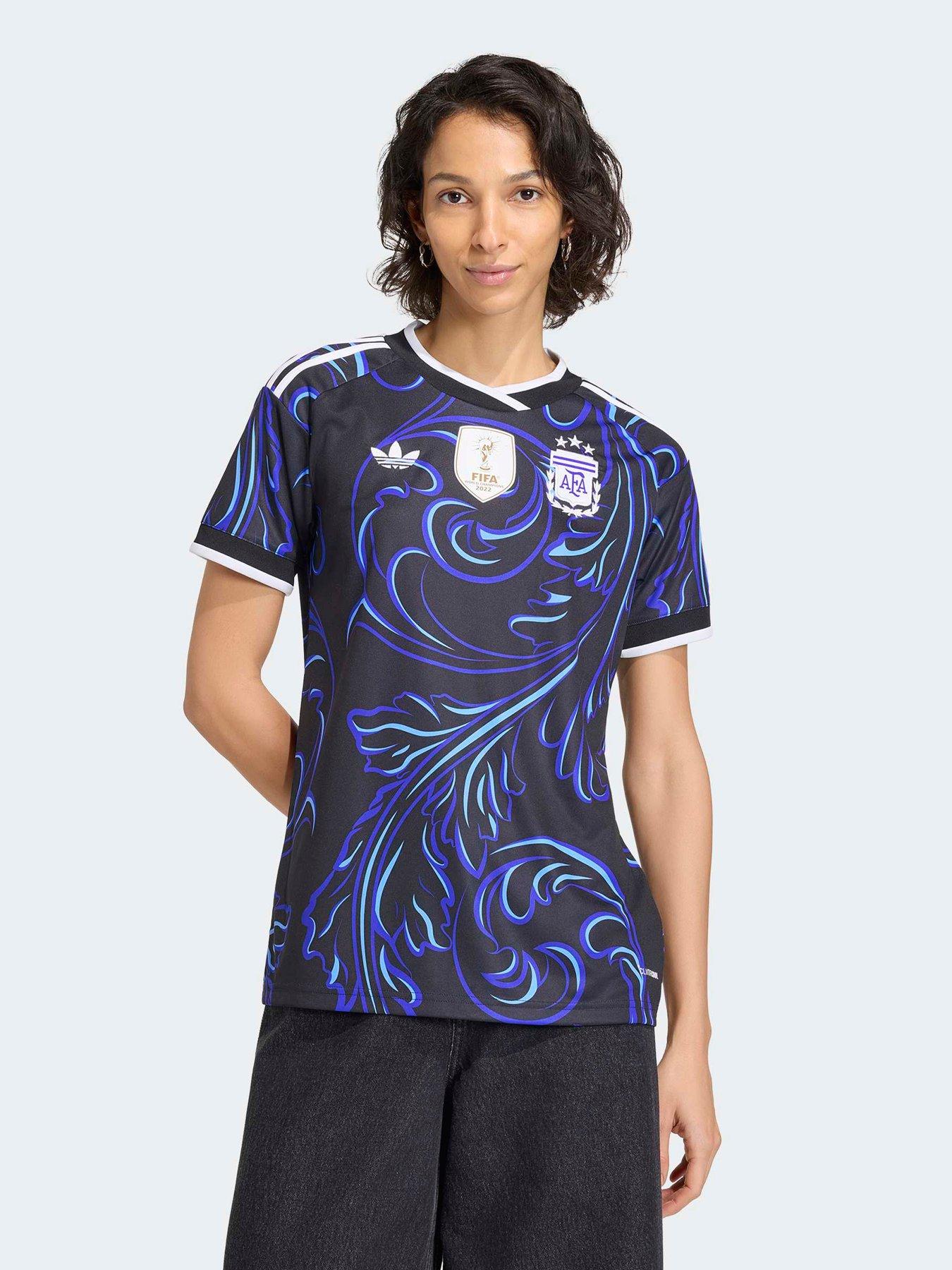 Image 1 of 3 of adidas Womens Argentina 26 Away Replica Football Shirt - Black