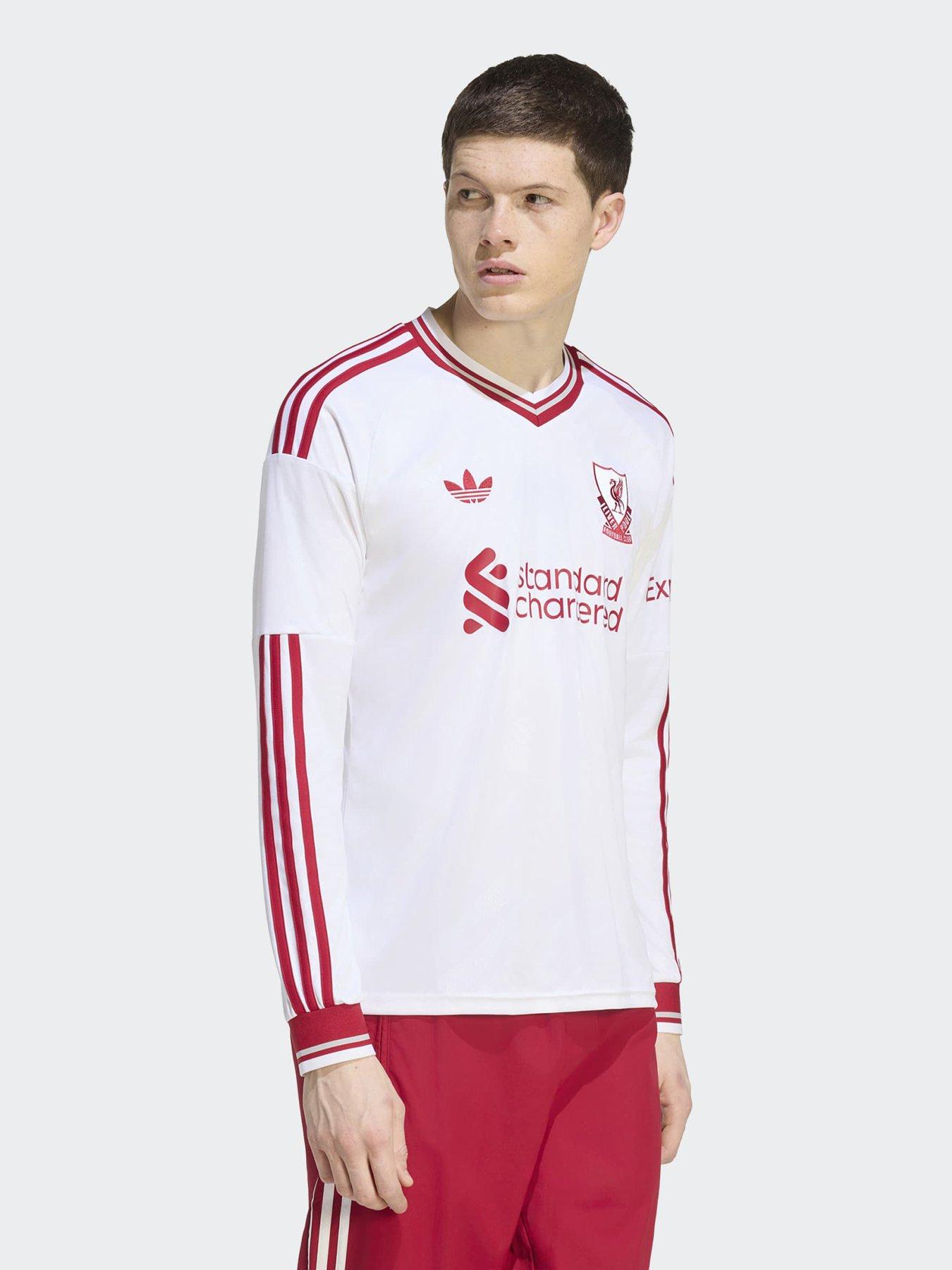 Image 1 of 5 of adidas Mens Liverpool Fc 26/27 Away Stadium Replica Long Sleeve Shirt - White