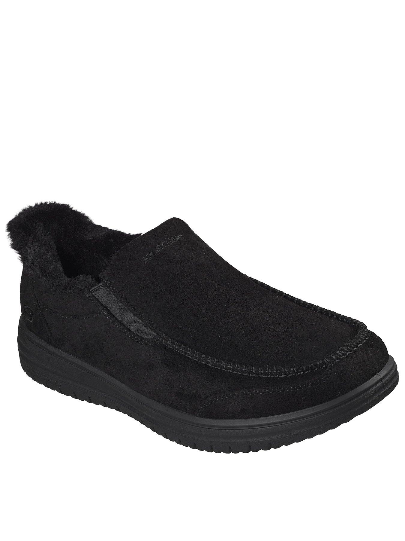 Skechers Murette Moc Toe Slip-Ins With Faux Fur Lining Slippers - Black