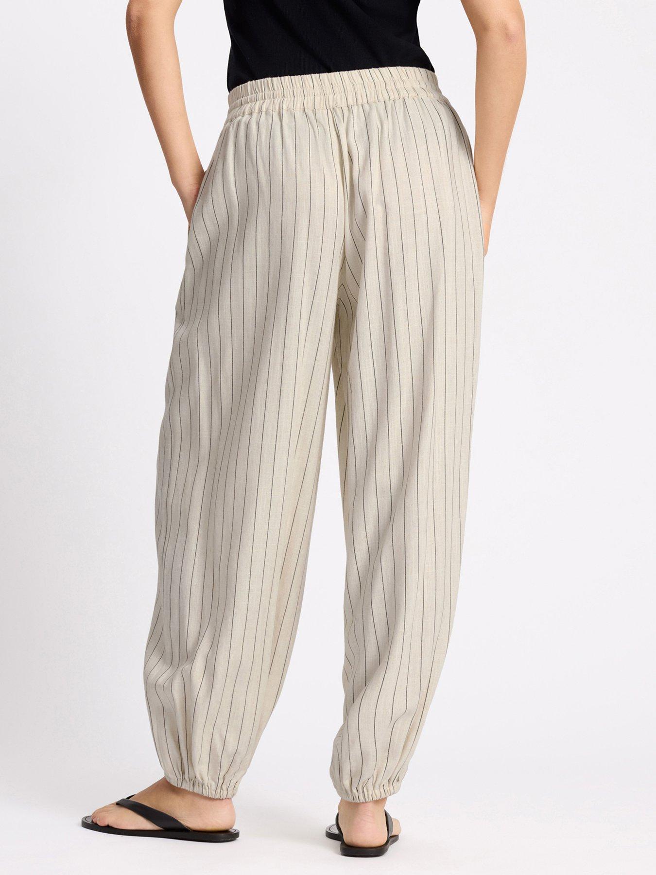 Image 2 of 6 of Albaray Linen Pinstripe Balloon Trouser