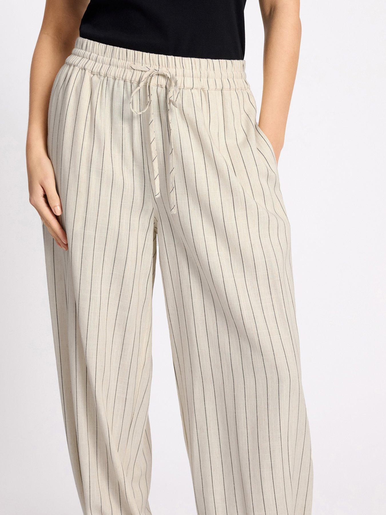 Image 3 of 6 of Albaray Linen Pinstripe Balloon Trouser