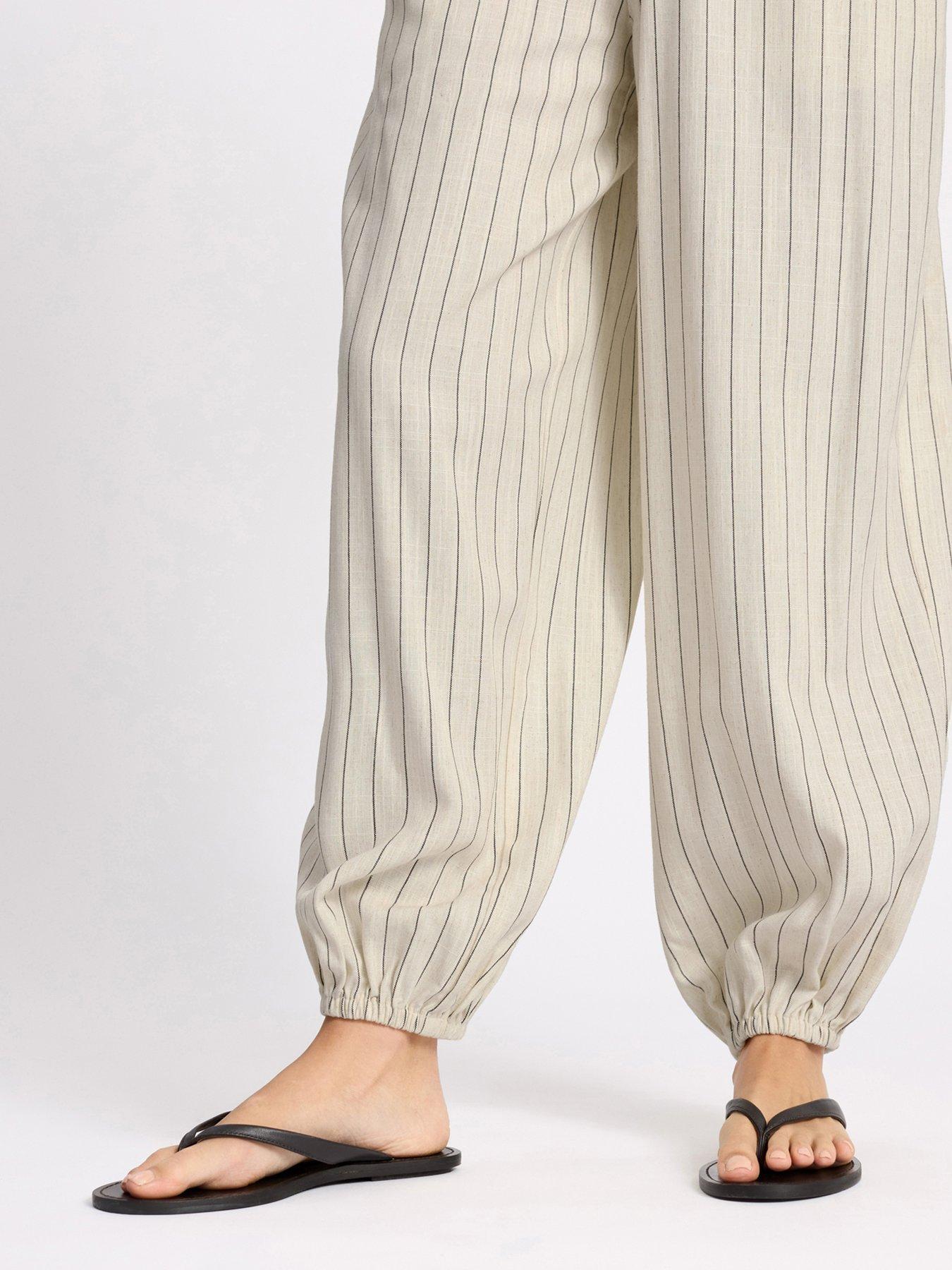 Image 4 of 6 of Albaray Linen Pinstripe Balloon Trouser
