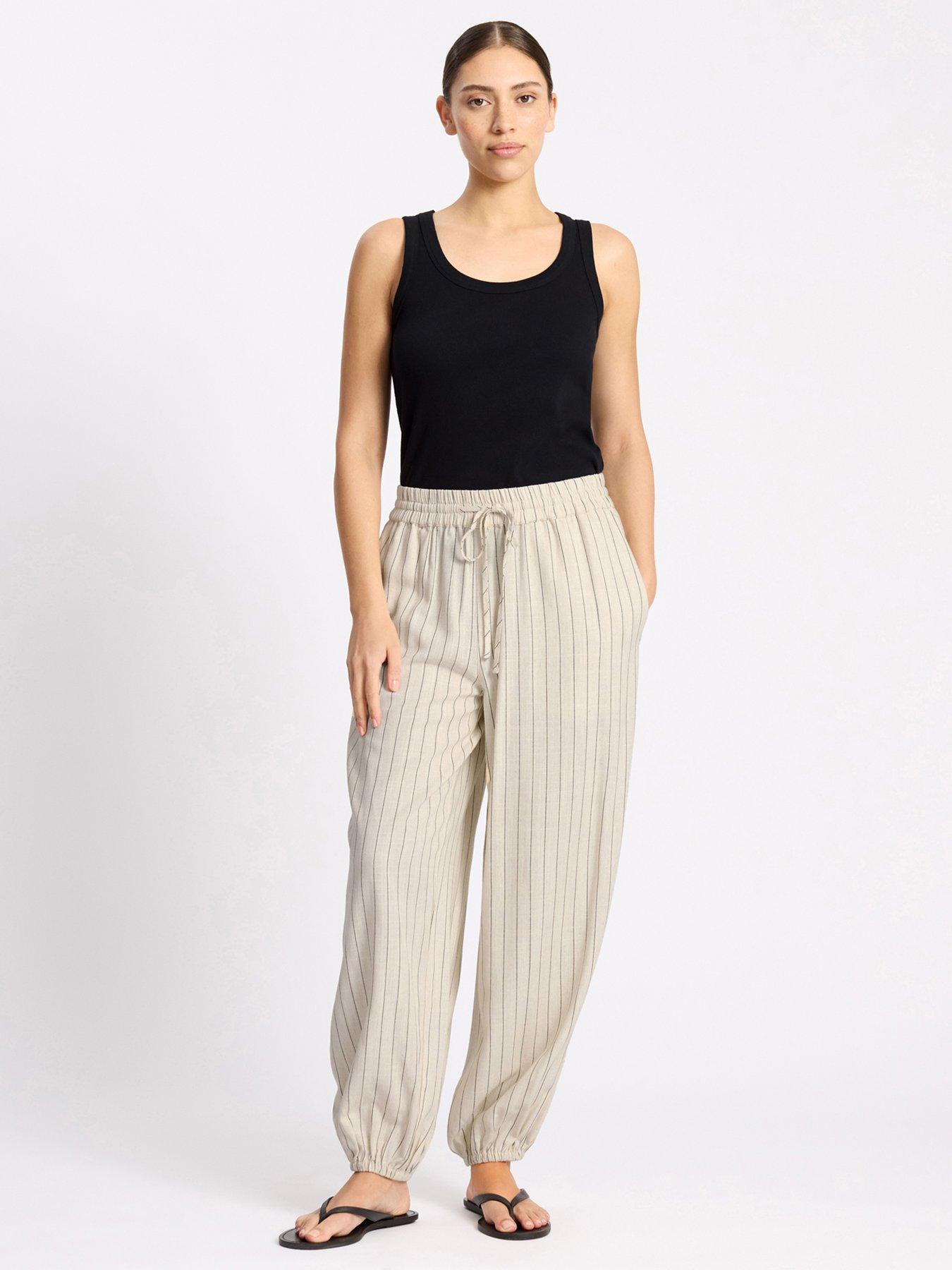 Image 5 of 6 of Albaray Linen Pinstripe Balloon Trouser