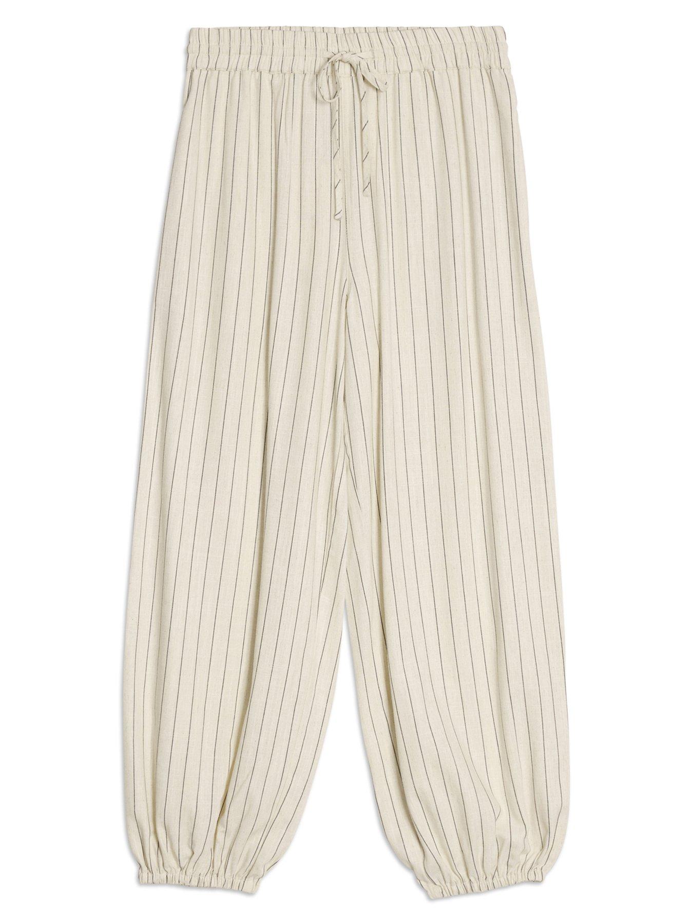 Image 6 of 6 of Albaray Linen Pinstripe Balloon Trouser