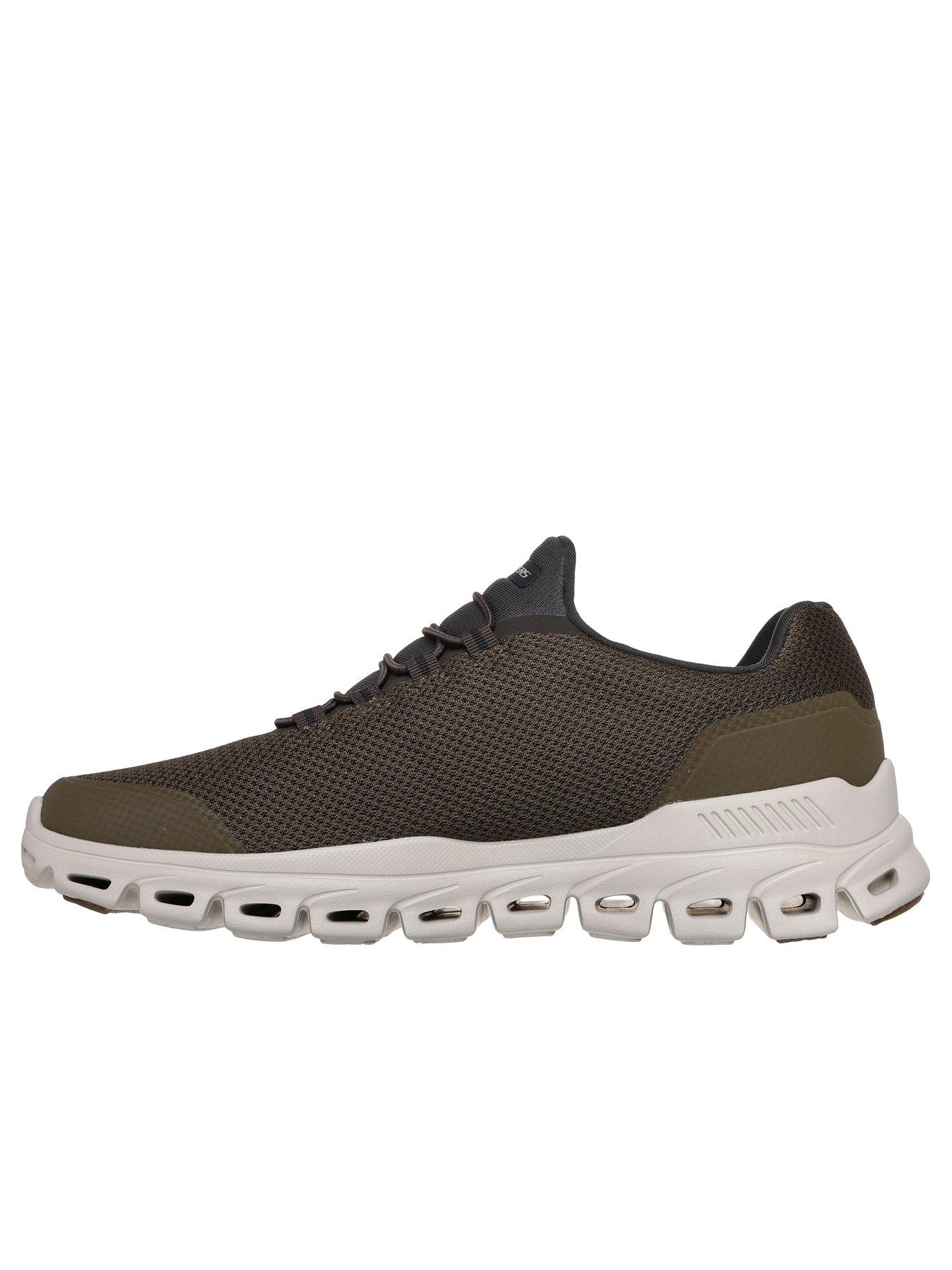 Image 5 of 6 of Skechers Glide-Stepglide-Step Textured Mesh Round Stretch Lace Slip On Trainers - Green
