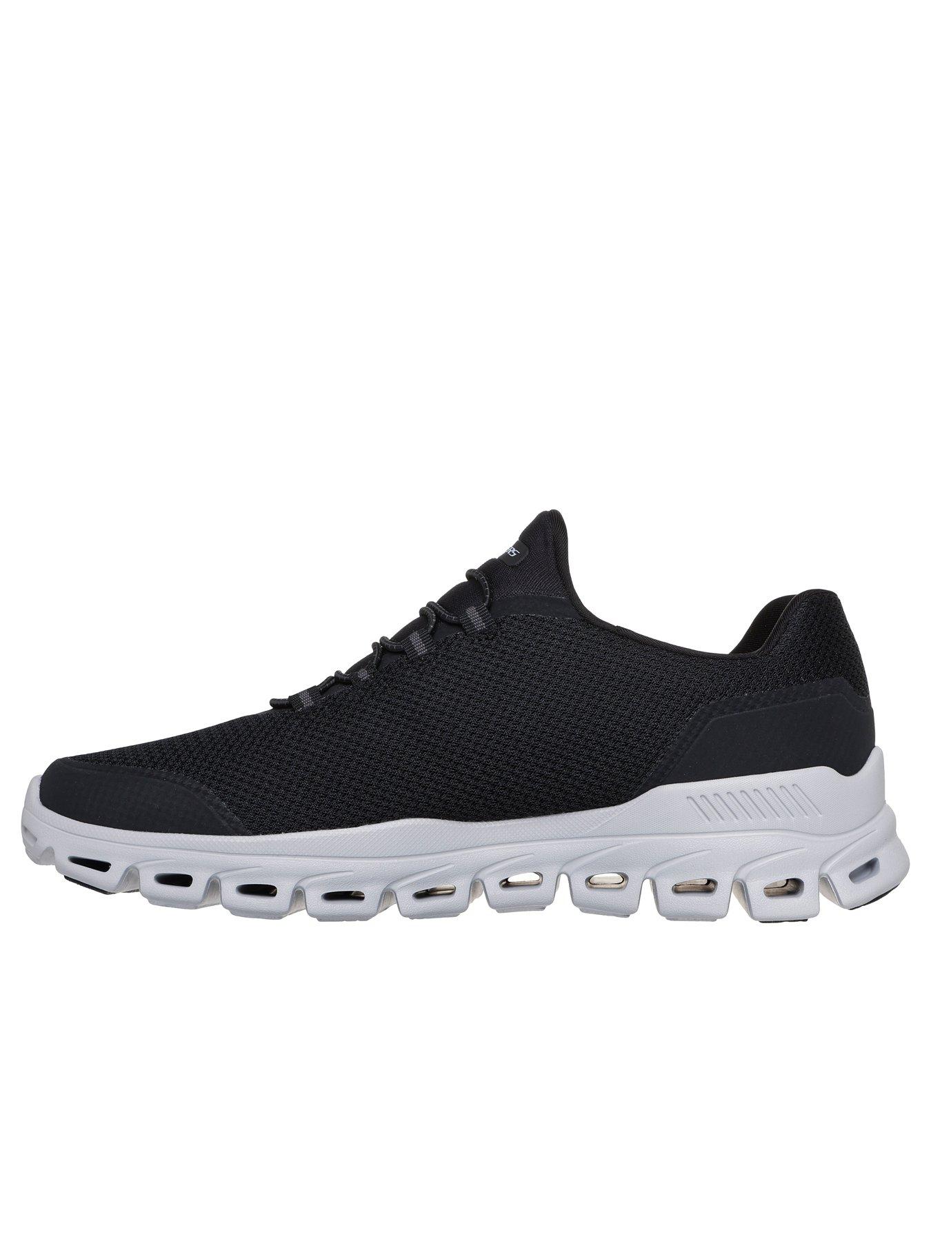 Image 5 of 6 of Skechers Glide-Stepglide-Step Textured Mesh Round Stretch Lace Slip On Trainers - Black