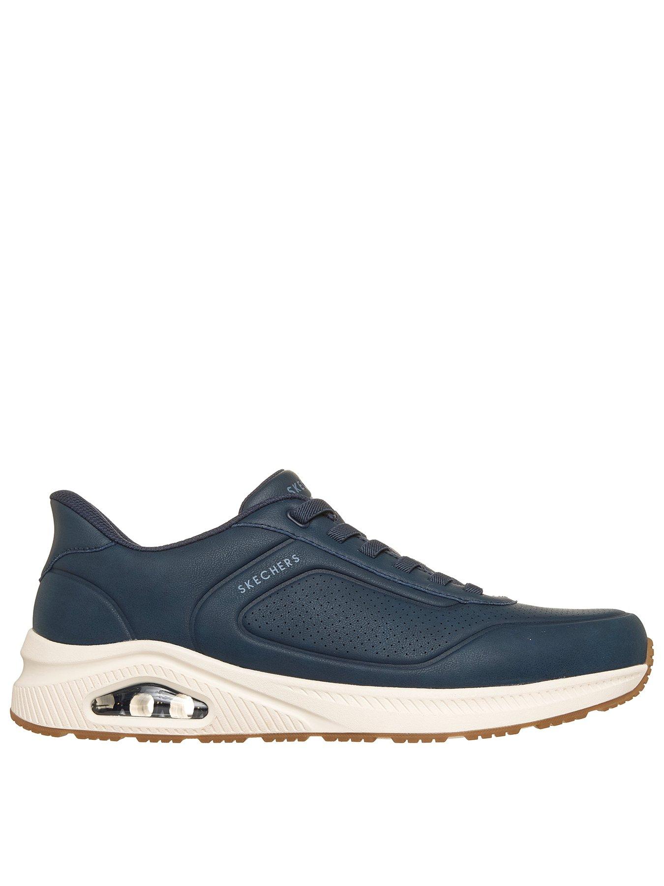 Skechers Men's Slip-ins Relaxed Fit: Arch Fit UNO - Relaxing On Air Sneaker in Navy Blue, Size 11, Vegan
