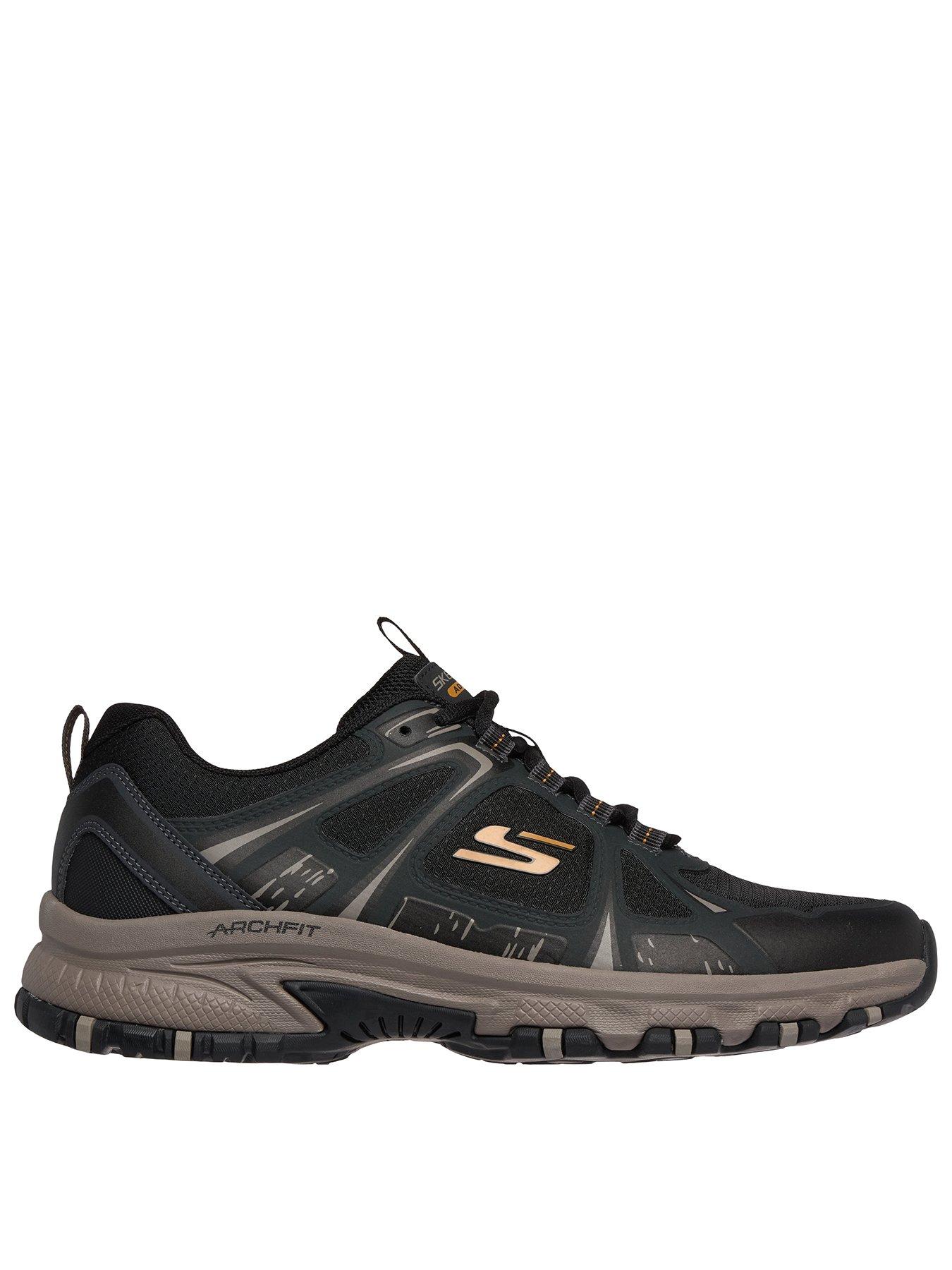 Skechers Men's Arch Fit Hillcrest Lace Up Trainers With Hotmelt Overlay Detail - Black
