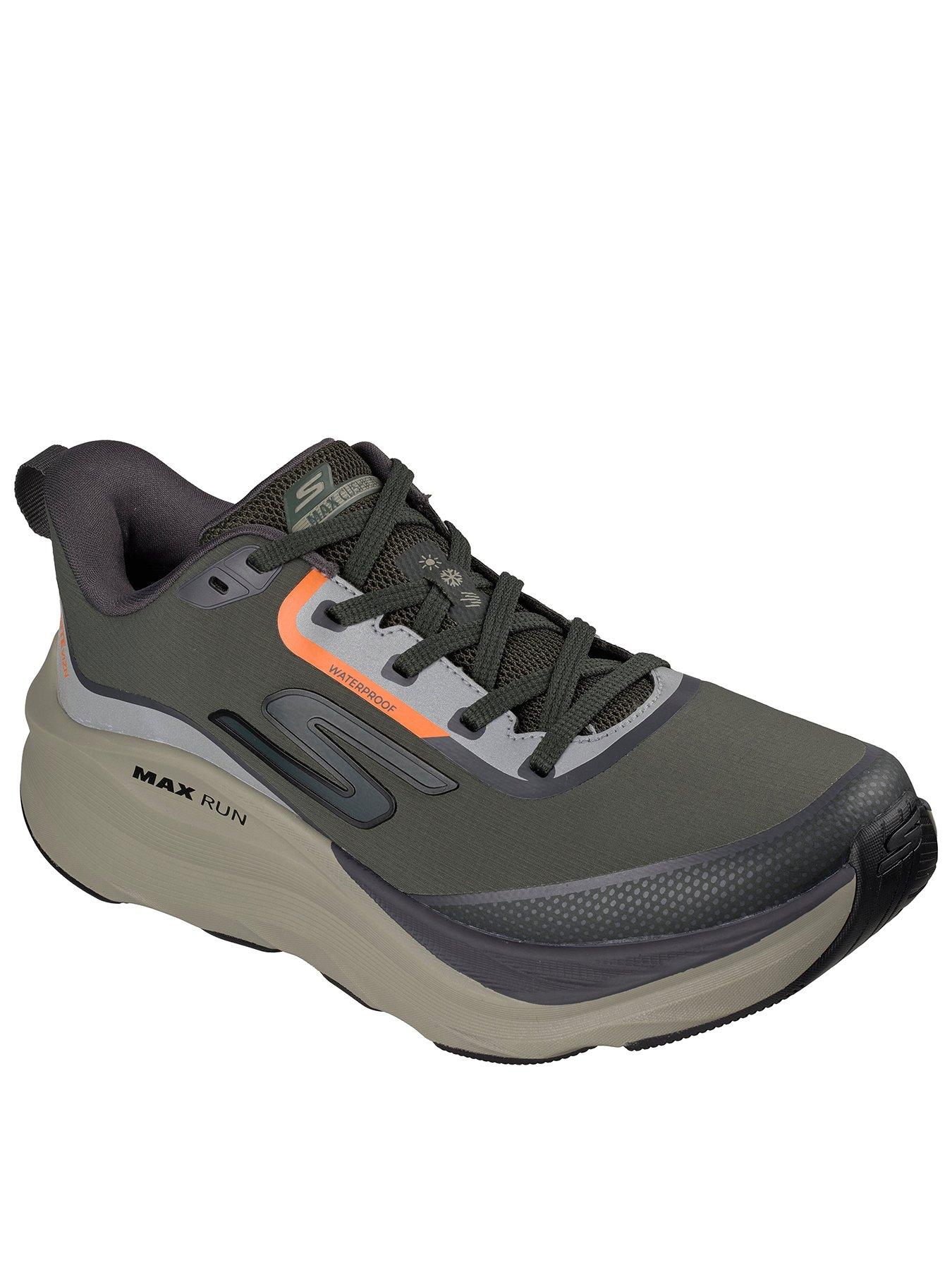 Image 1 of 5 of Skechers Max Run Waterproof Nitevizn Lace Up Trainers With Goodyear Rubber - Green