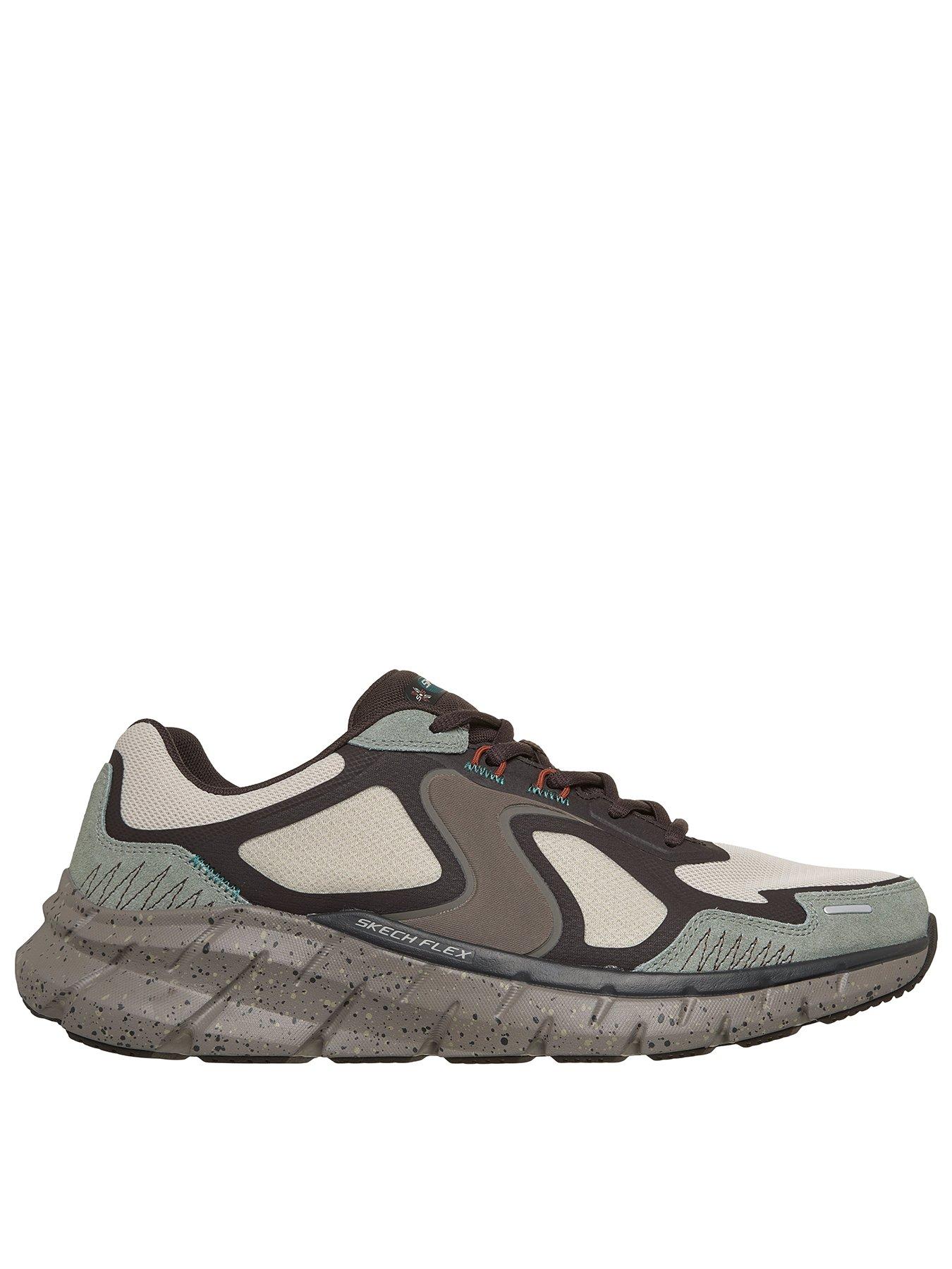 Skechers Men's Skech Flex 4 Oswan Mono Mesh Trainers With Microfiber Overlays - Natural