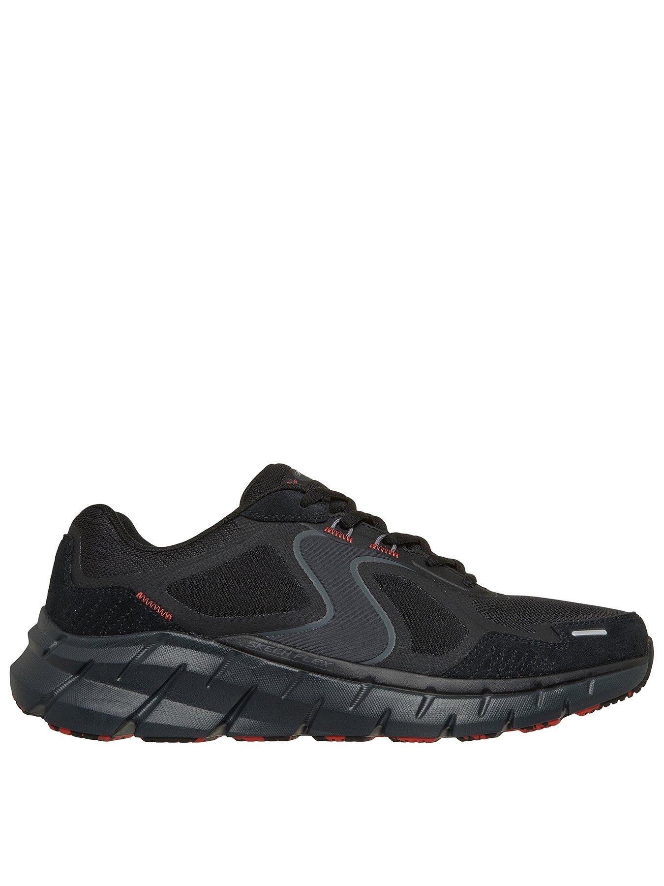 Skechers Men's Skech Flex 4 Oswan Mono Mesh Trainers With Microfiber Overlays - Black
