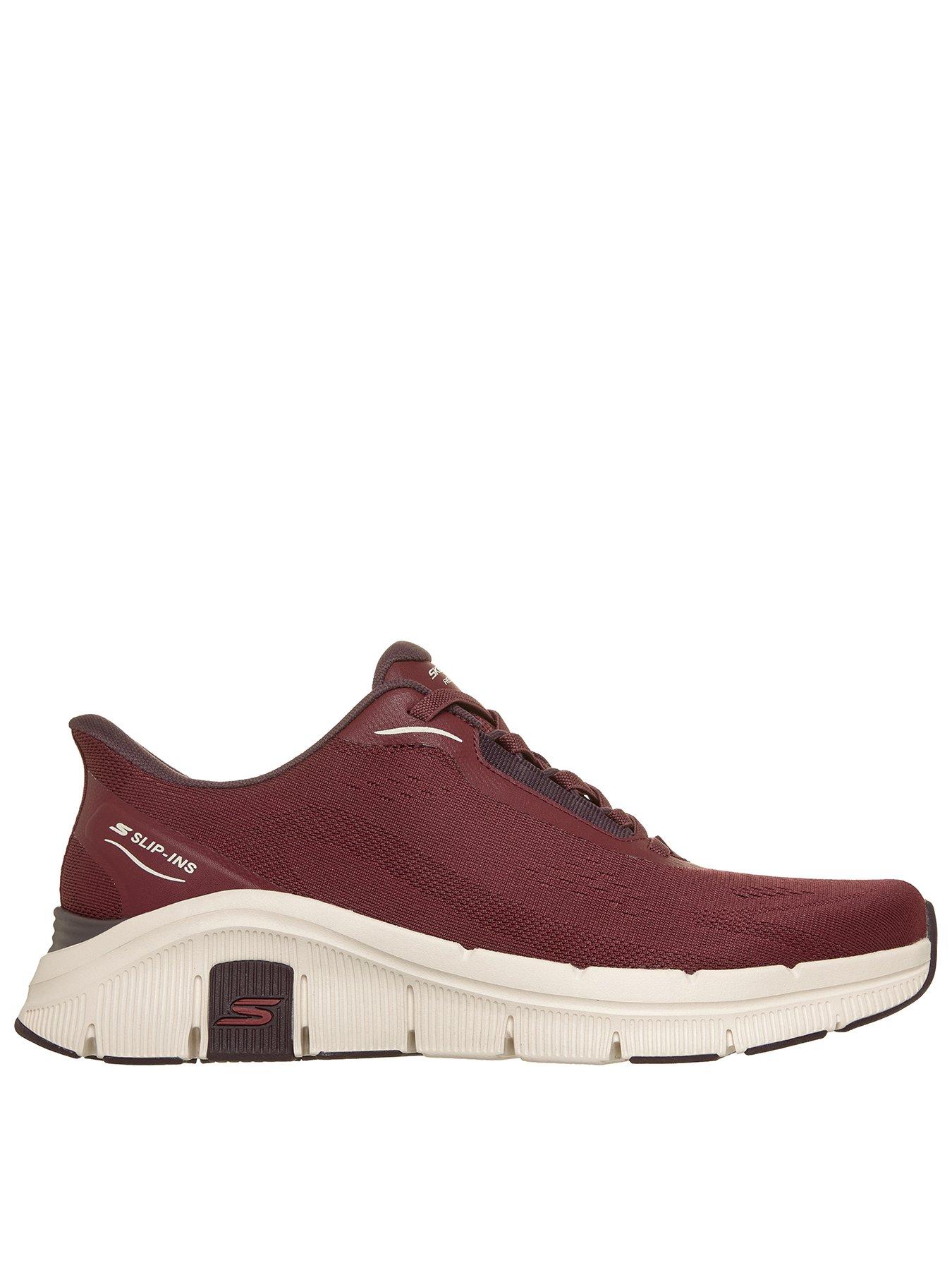 Skechers Men's Relaxed Fit Flex Slip Ins Engineered Mesh Trainers With Air Cooled Memory Foam - Dark Red