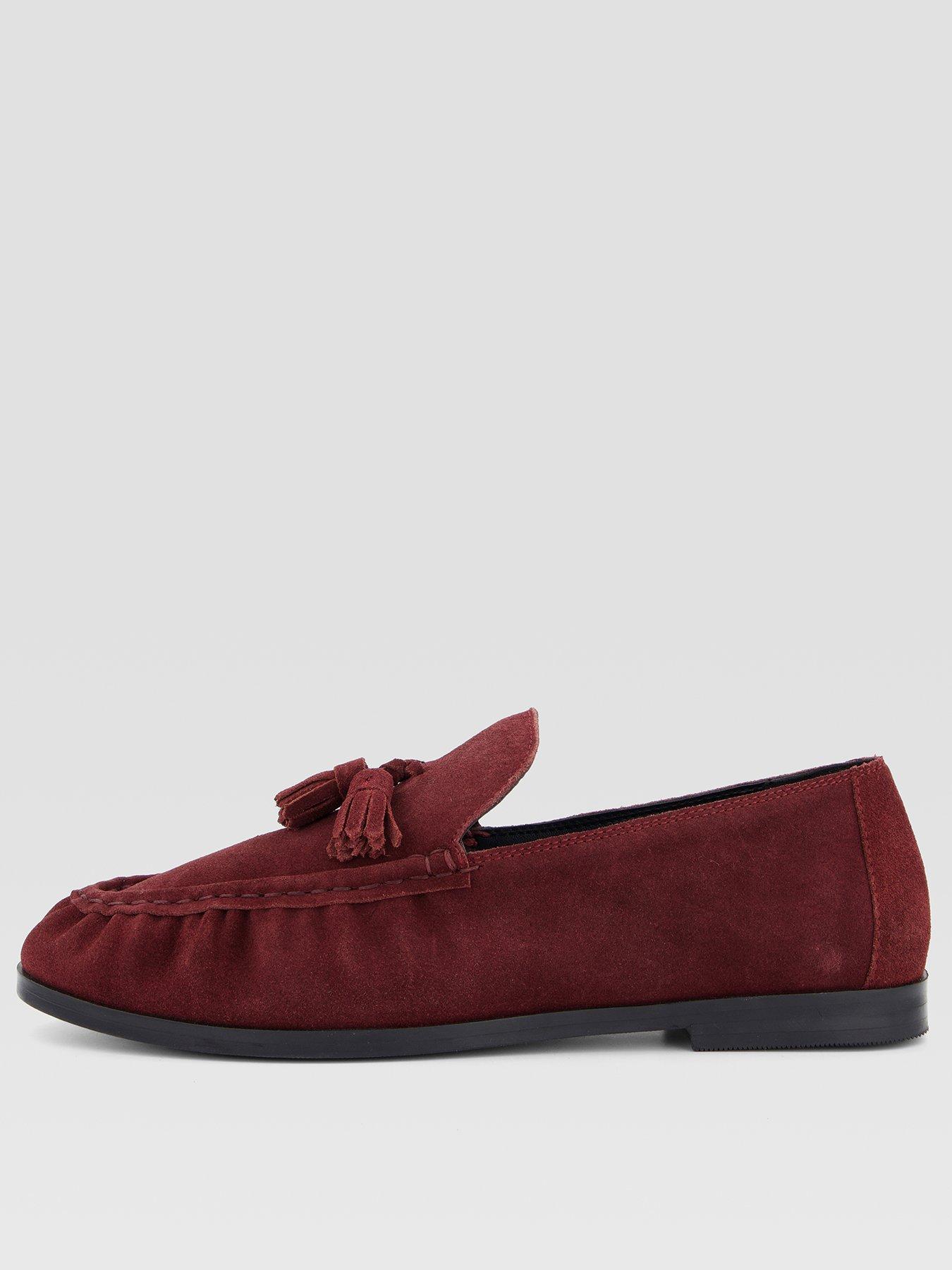 Image 1 of 7 of The Very Collection Leather Tassel Loafer - Burgundy