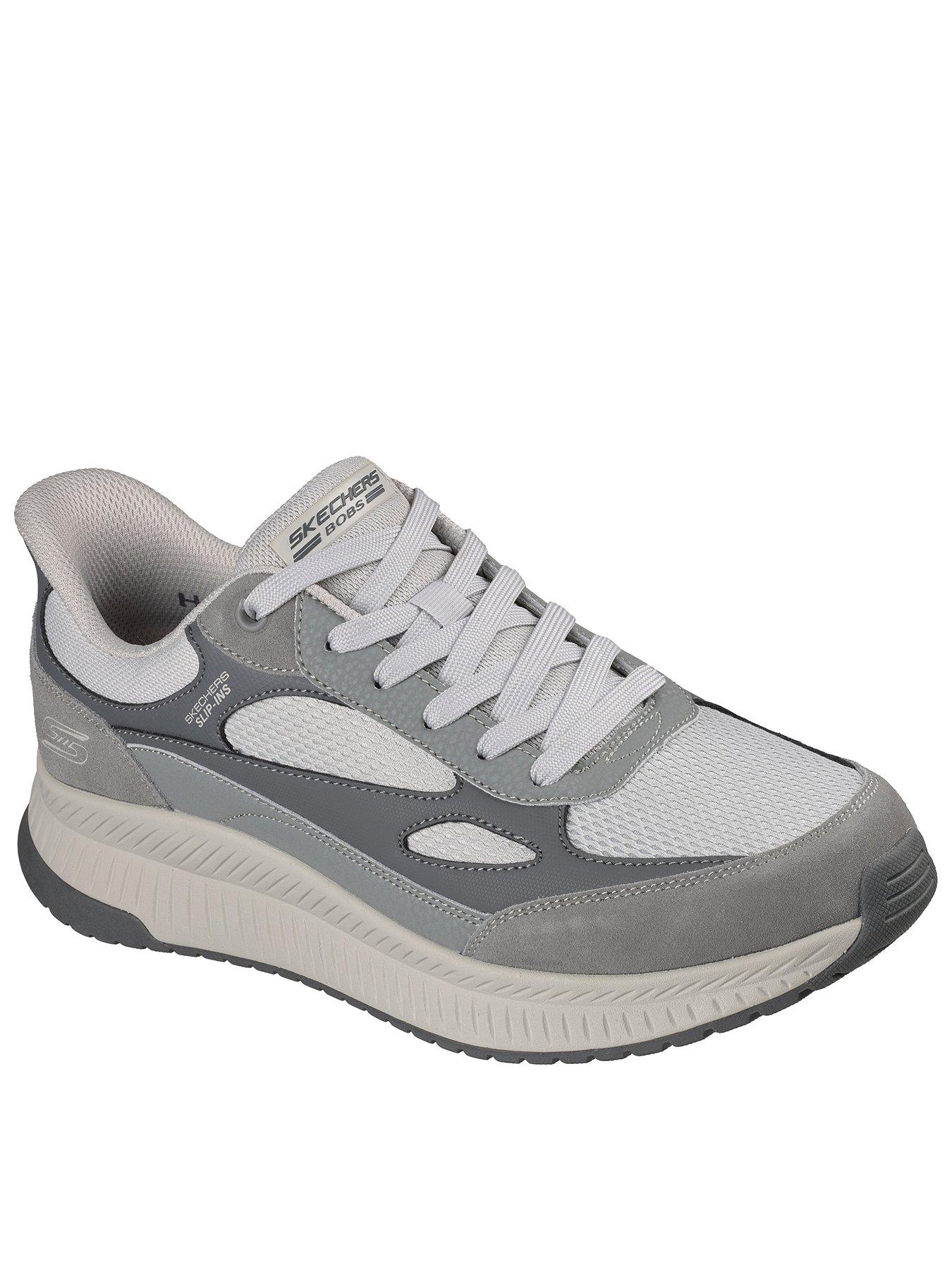 Image 1 of 6 of Skechers Slip-On Lace Trainers - Grey