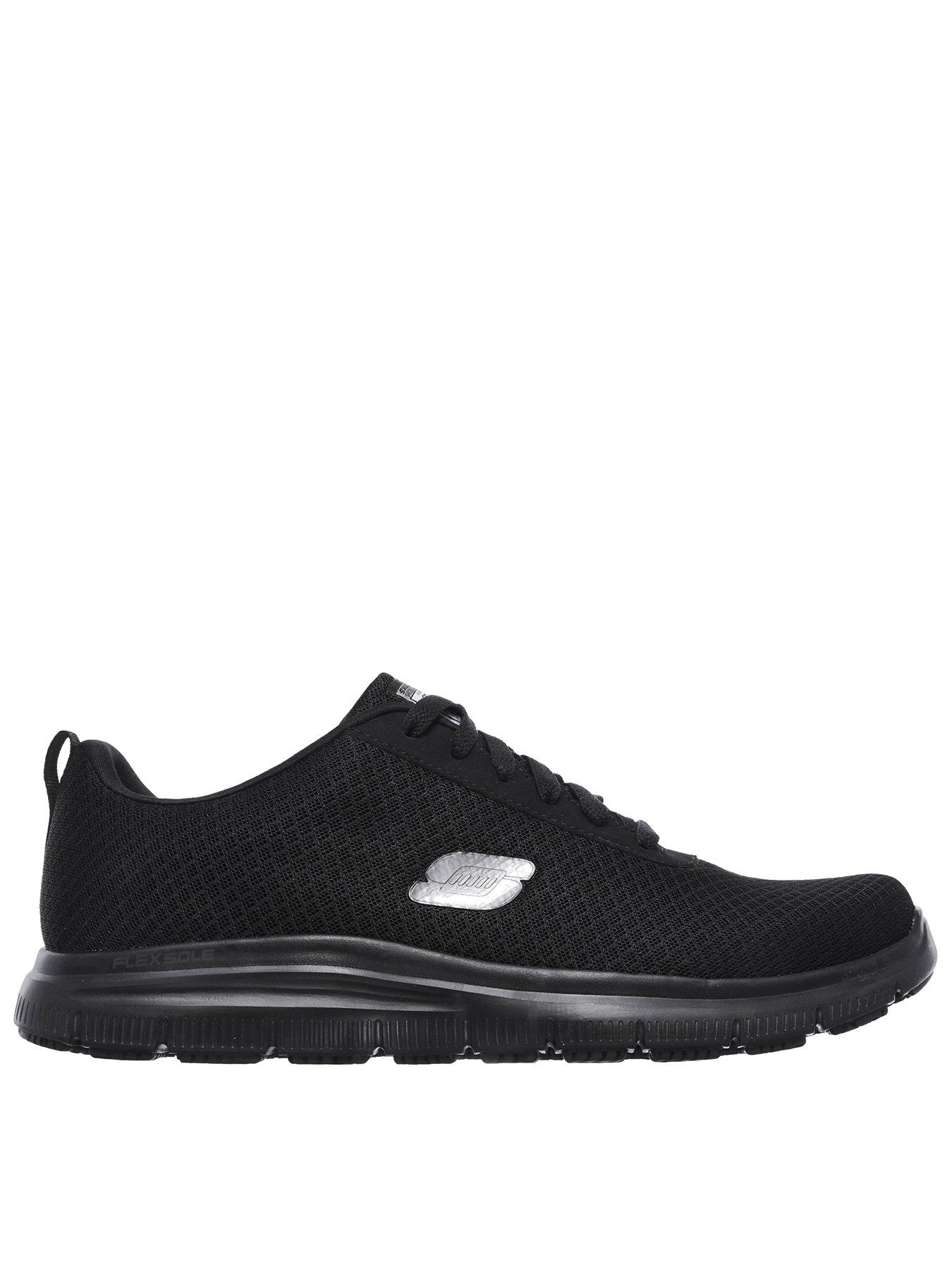 Skechers Flex Advantage Sr Lace Up Mesh Upper With Slip Resistant - Black