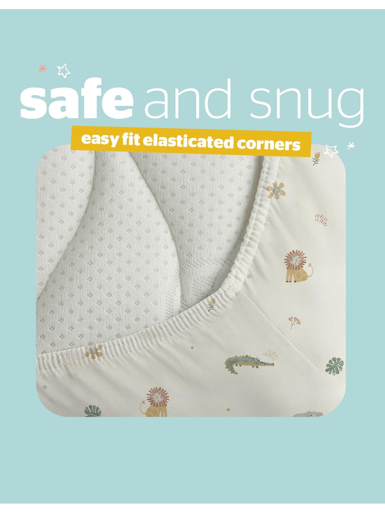 Image 5 of 7 of Silentnight Silentnight Safe Nights Fitted Sheet - Crib - Safari - 2 Pack
