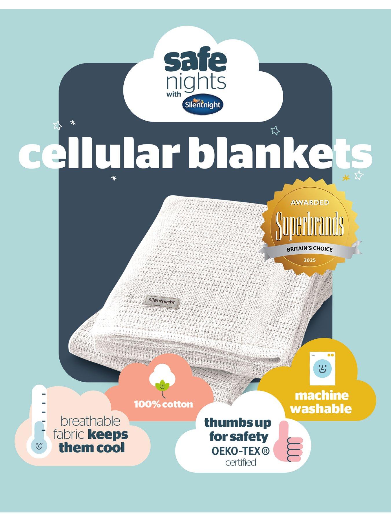 Image 7 of 7 of Silentnight Silentnight Safe Nights Cellular Blanket - White - 2 Pack