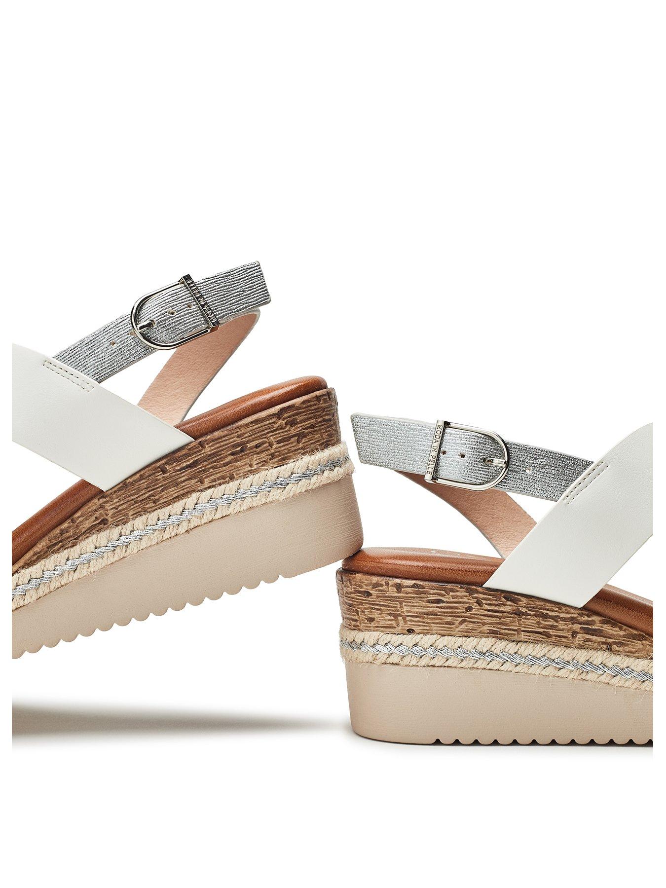 Image 3 of 4 of Moda In Pelle Joani Off White Porvair Cross Strap Upper Sling Back Sandal - Multi