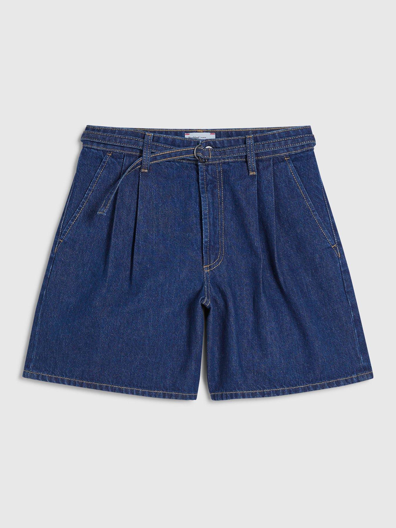 Image 5 of 5 of River Island Belted Waist Tailored Short - Blue