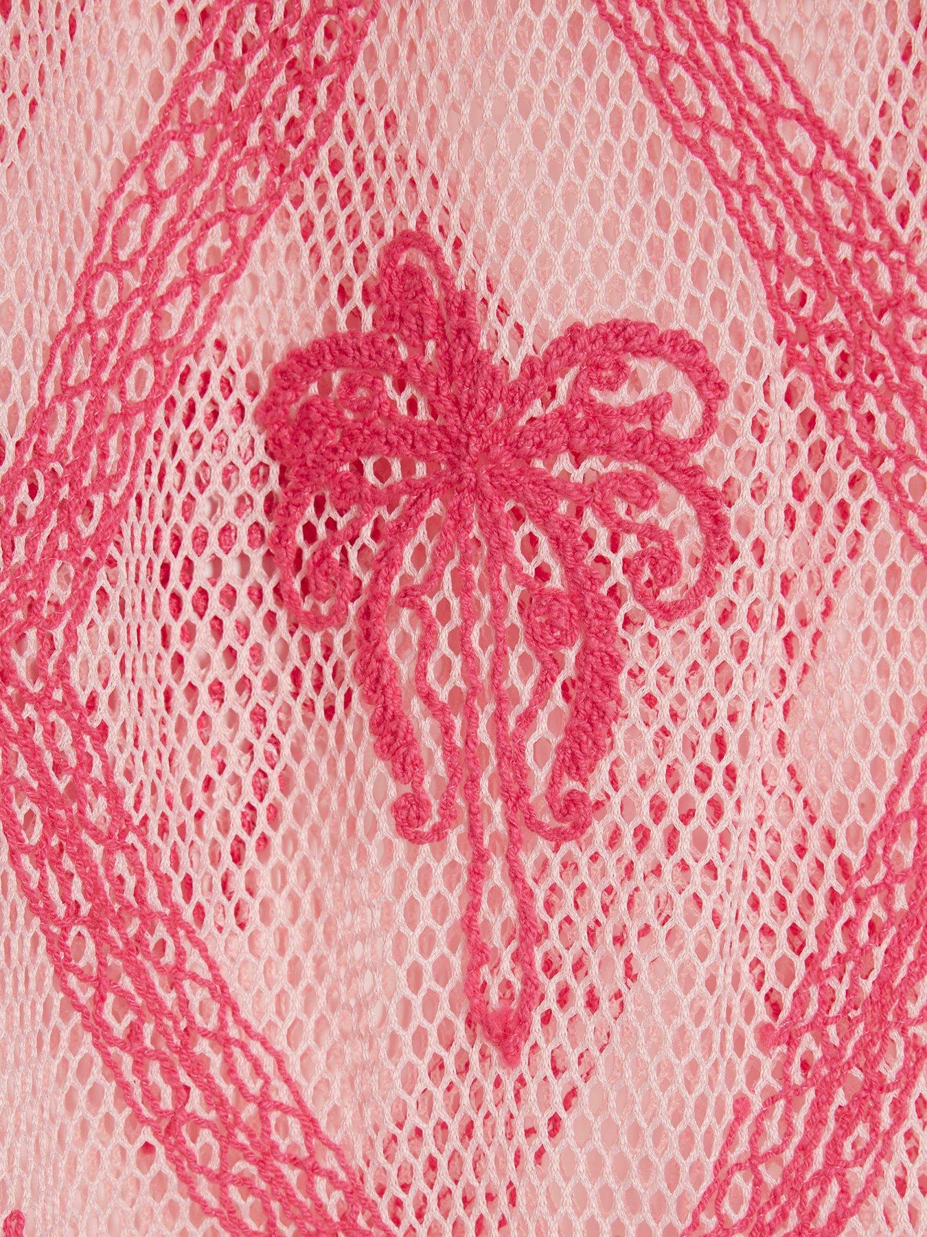 Image 6 of 6 of River Island Crochet Motif Skirt - Pink