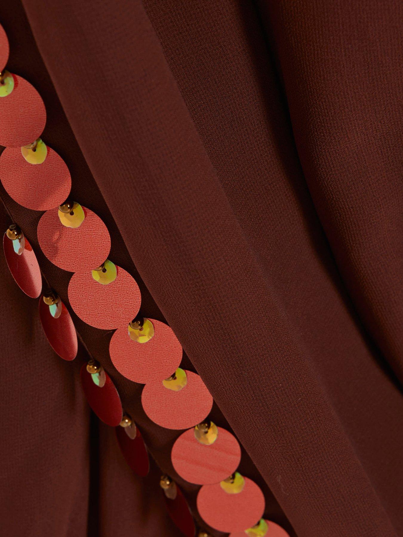 Image 6 of 6 of River Island Sequin Side Panel Balloon Trousers - Brown