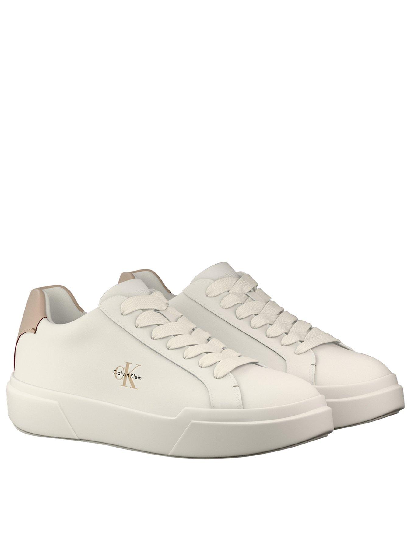 Calvin Klein Chunky Cupsole Laceup Leather Trainer - Off White