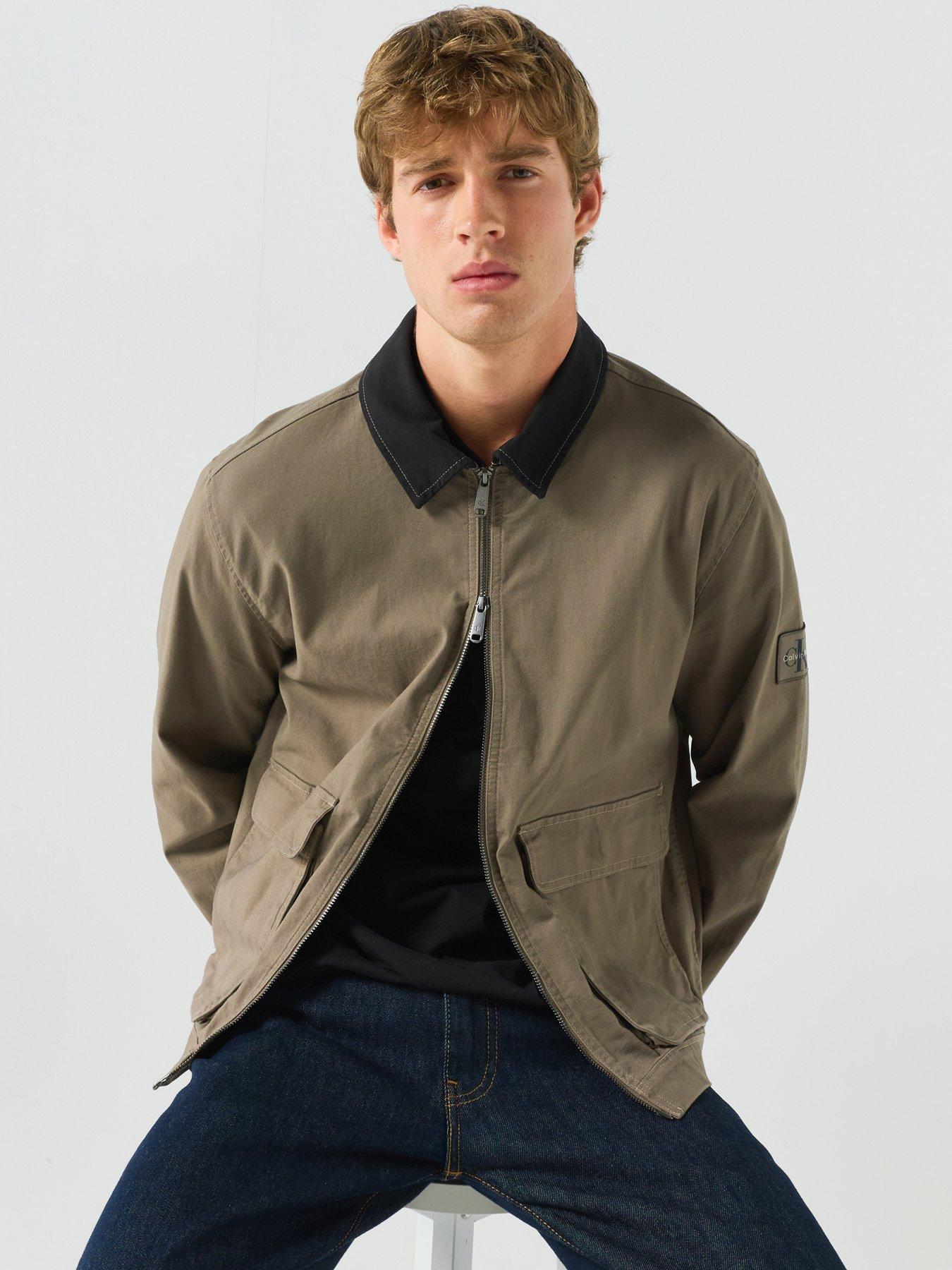 Calvin Klein Jeans Matty Canvas Contrast Collar Jacket - Khaki