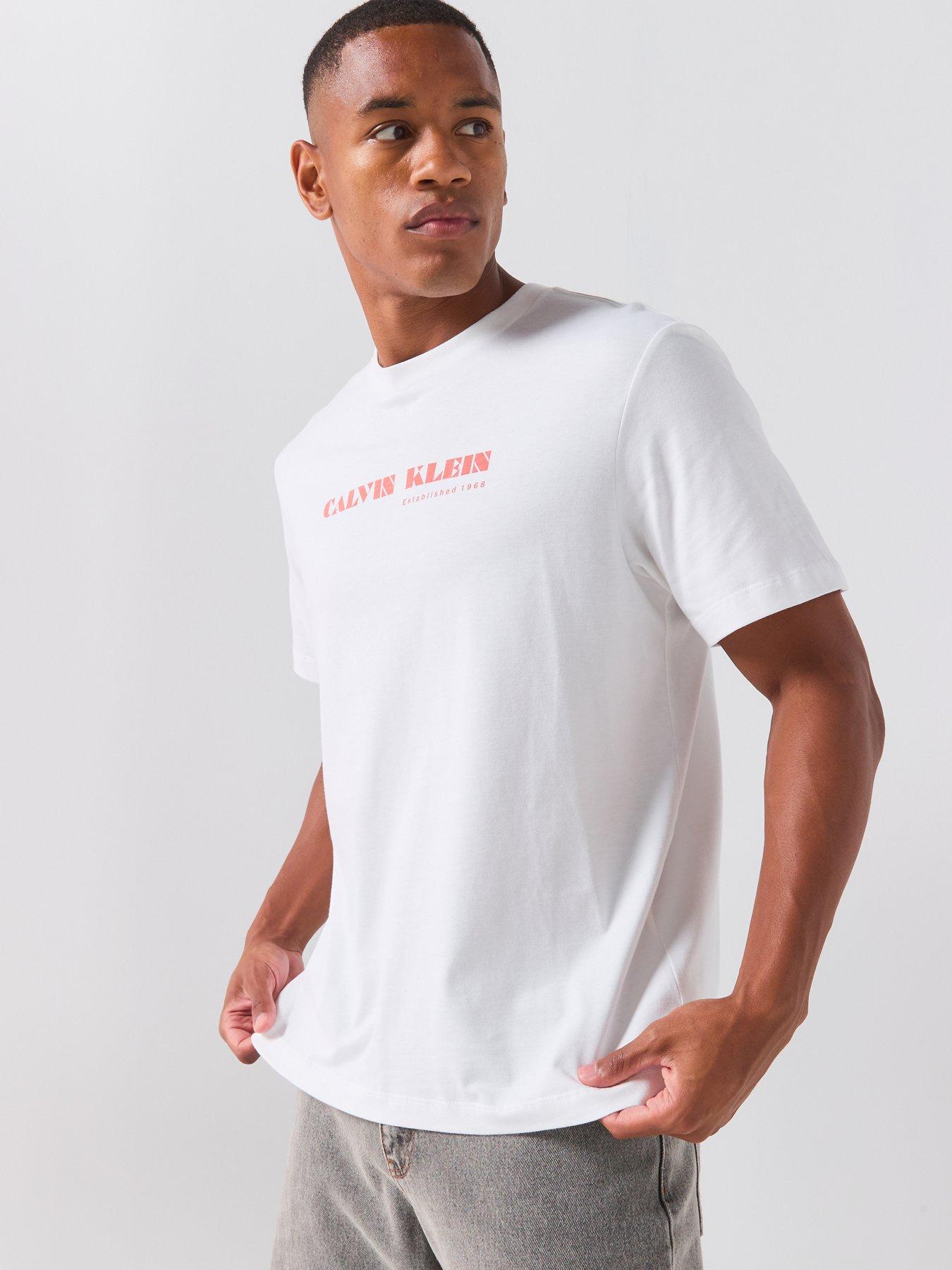 Image 2 of 6 of Calvin Klein Jeans Back Print Palm Graphic T-Shirt - White
