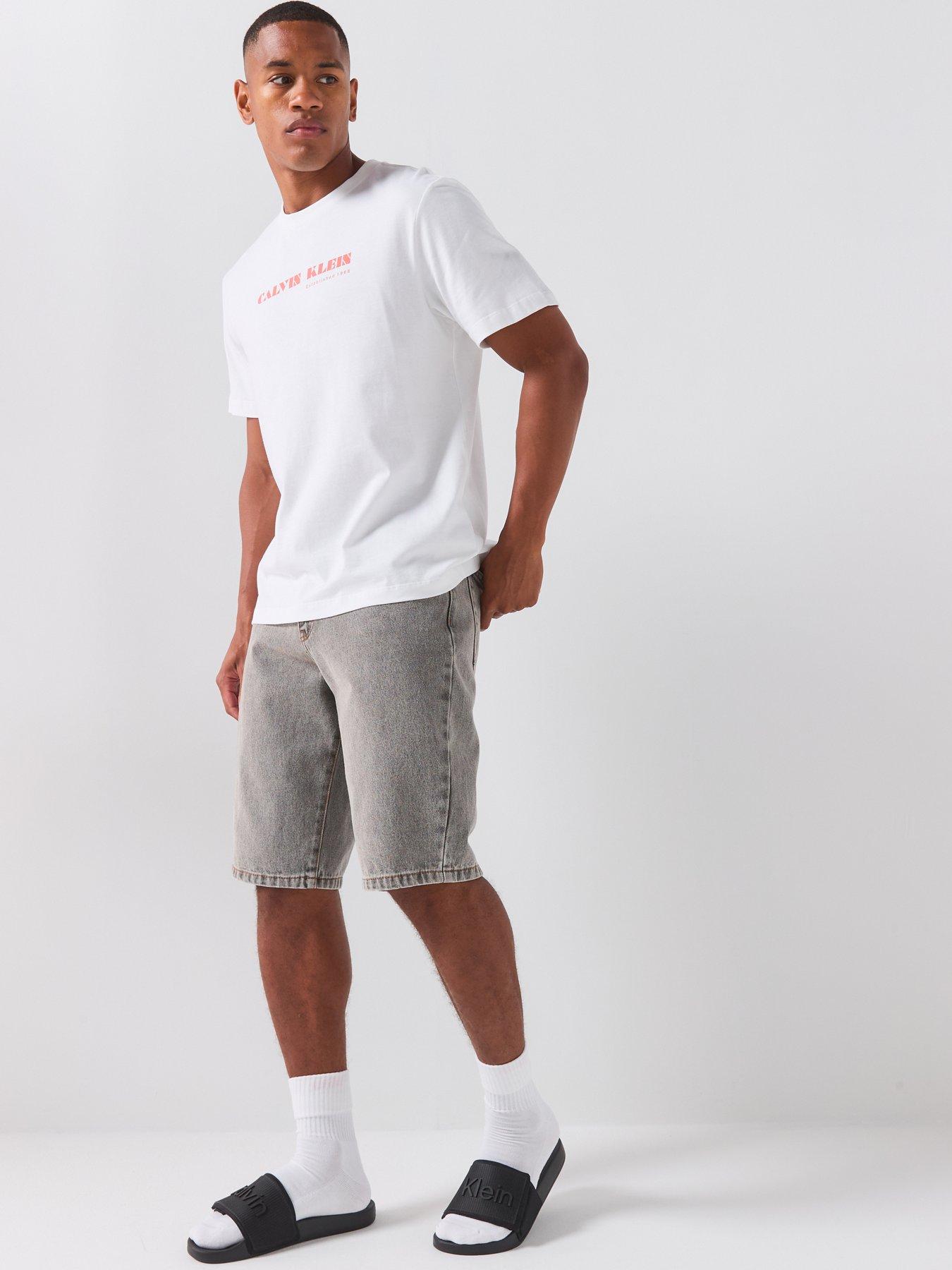 Image 3 of 6 of Calvin Klein Jeans Back Print Palm Graphic T-Shirt - White