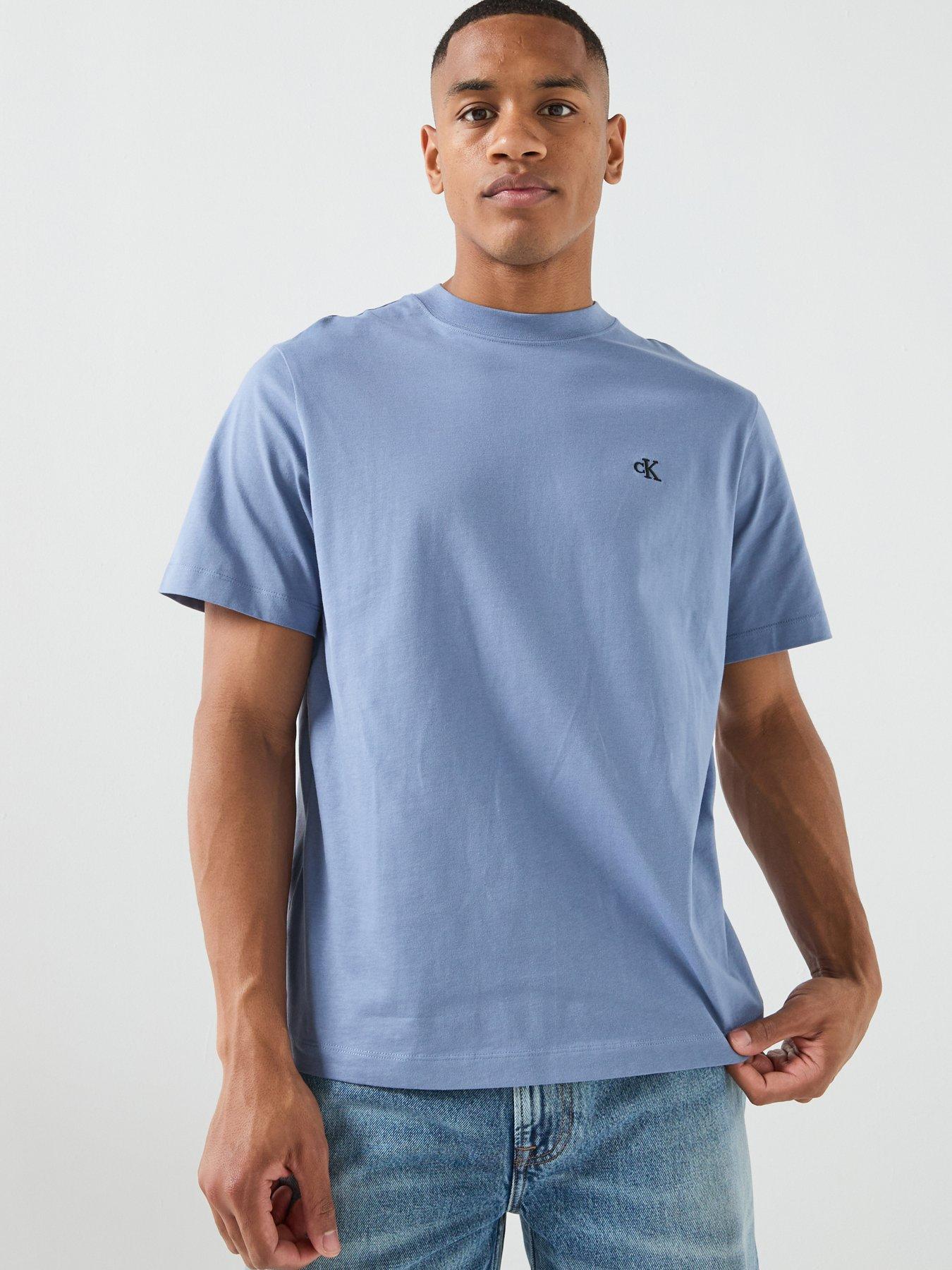 Image 1 of 5 of Calvin Klein Jeans Easy Monogram T-shirt - Light Blue