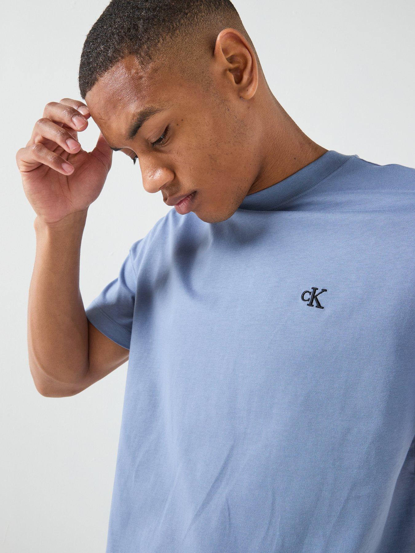 Image 4 of 5 of Calvin Klein Jeans Easy Monogram T-shirt - Light Blue