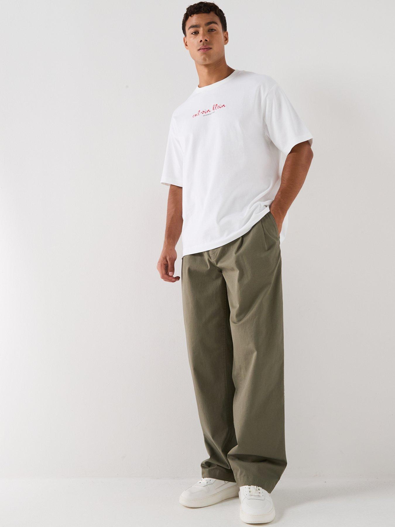 Image 3 of 6 of Calvin Klein Jeans Travel Lines Back Graphic T-Shirt - White
