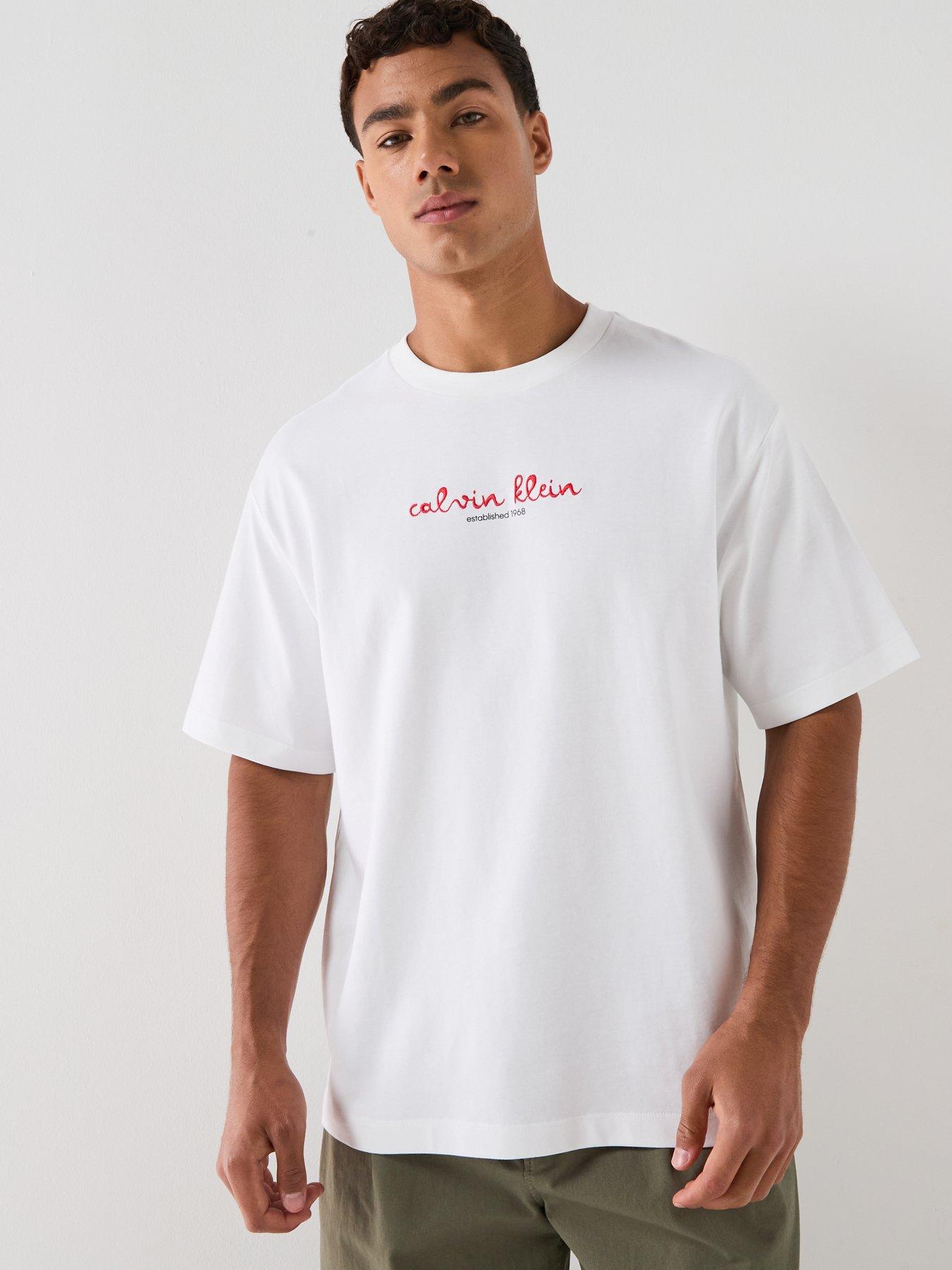 Image 5 of 6 of Calvin Klein Jeans Travel Lines Back Graphic T-Shirt - White
