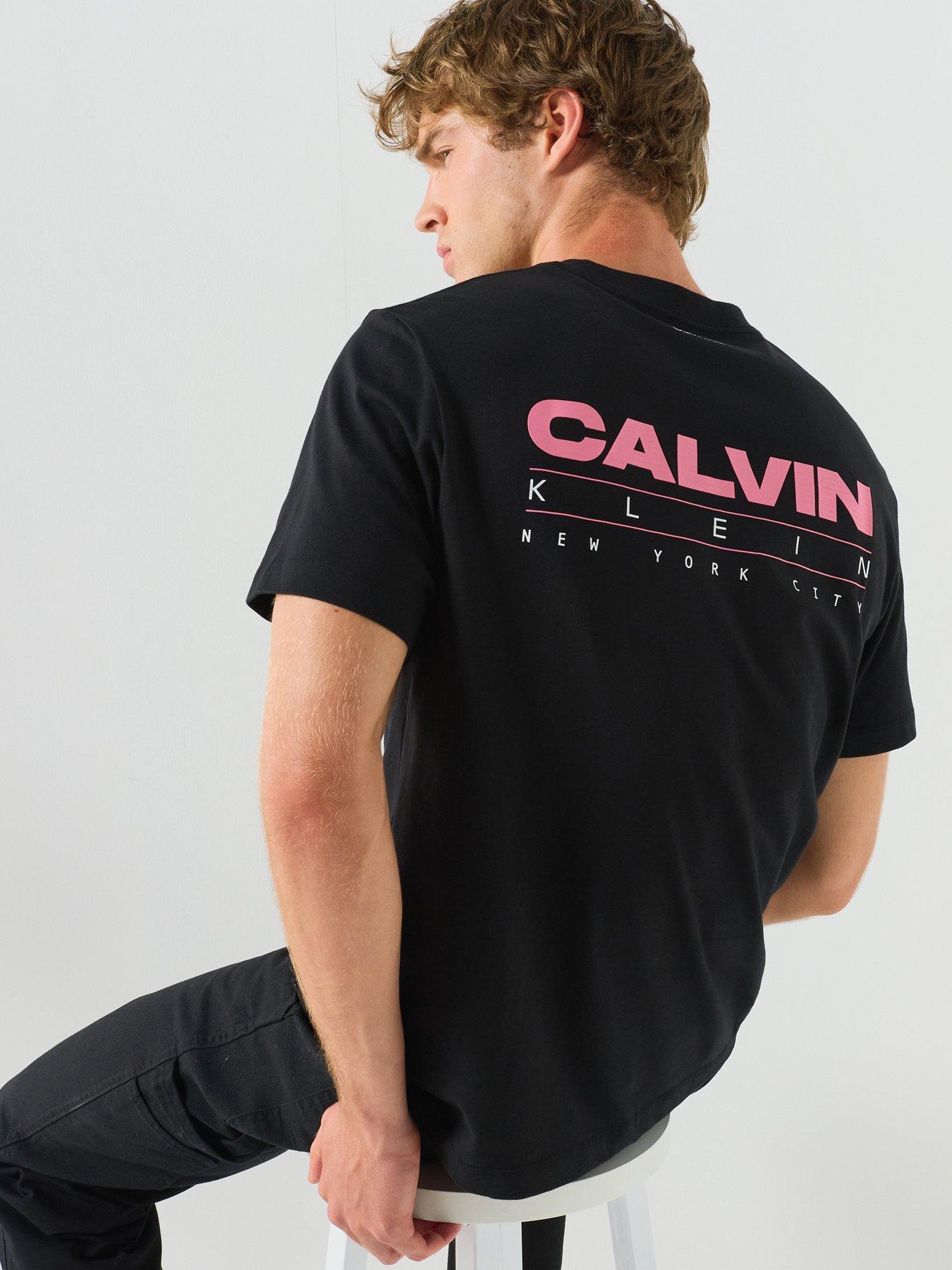 Image 1 of 6 of Calvin Klein Jeans Disc Stack Back Graphic T-Shirt - Black