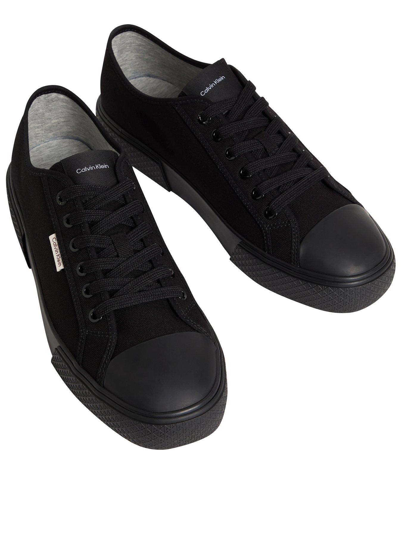 Image 1 of 3 of Calvin Klein Vulcanised Canvas Lace Up Trainers - Black