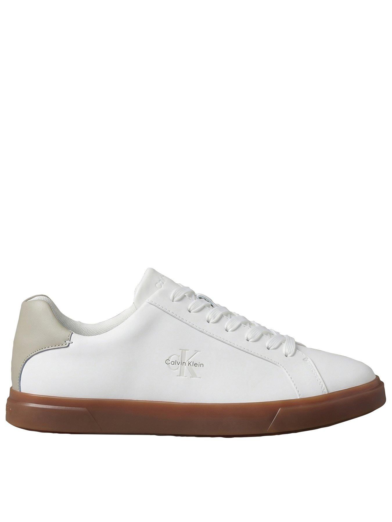 Image 1 of 5 of Calvin Klein Low Profile Gumsole Leather Trainers - White