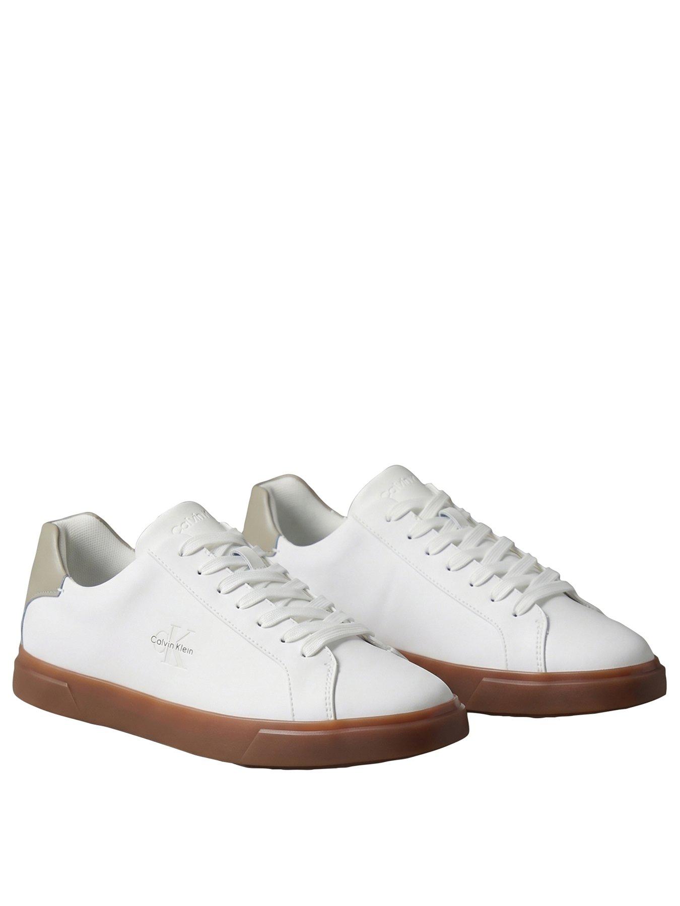 Image 2 of 5 of Calvin Klein Low Profile Gumsole Leather Trainers - White
