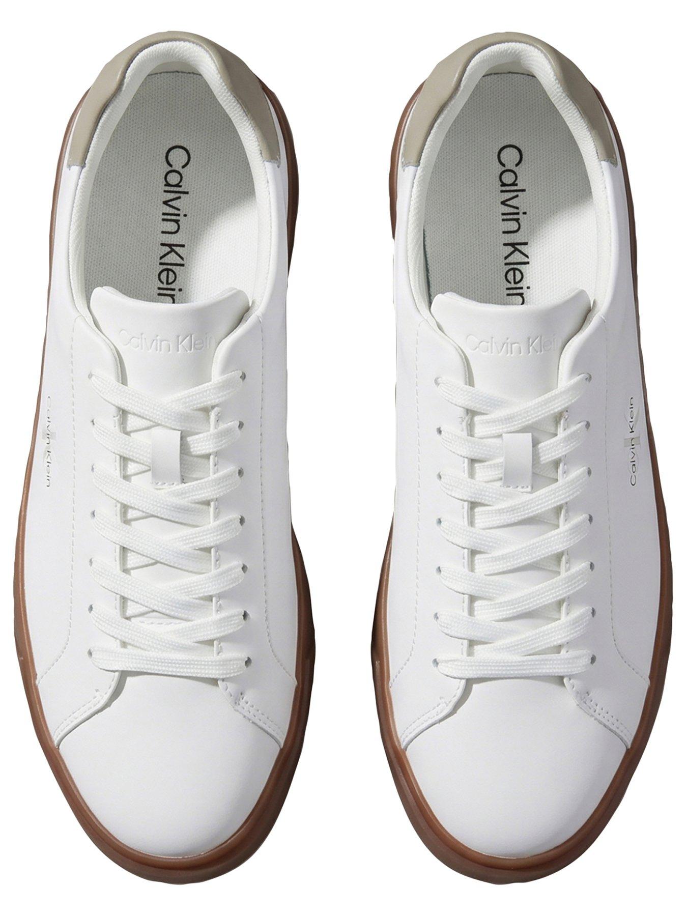 Image 3 of 5 of Calvin Klein Low Profile Gumsole Leather Trainers - White
