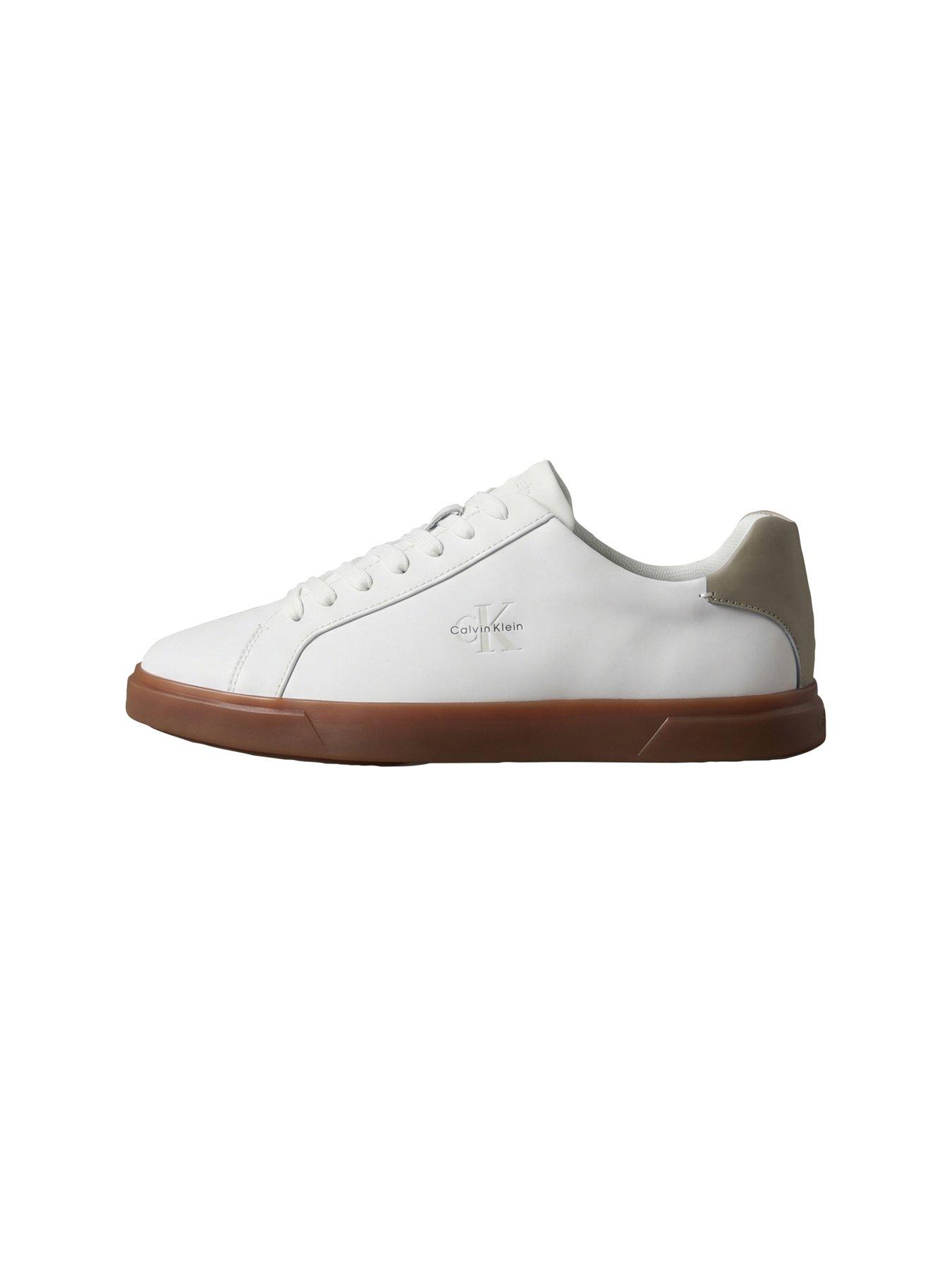 Image 4 of 5 of Calvin Klein Low Profile Gumsole Leather Trainers - White