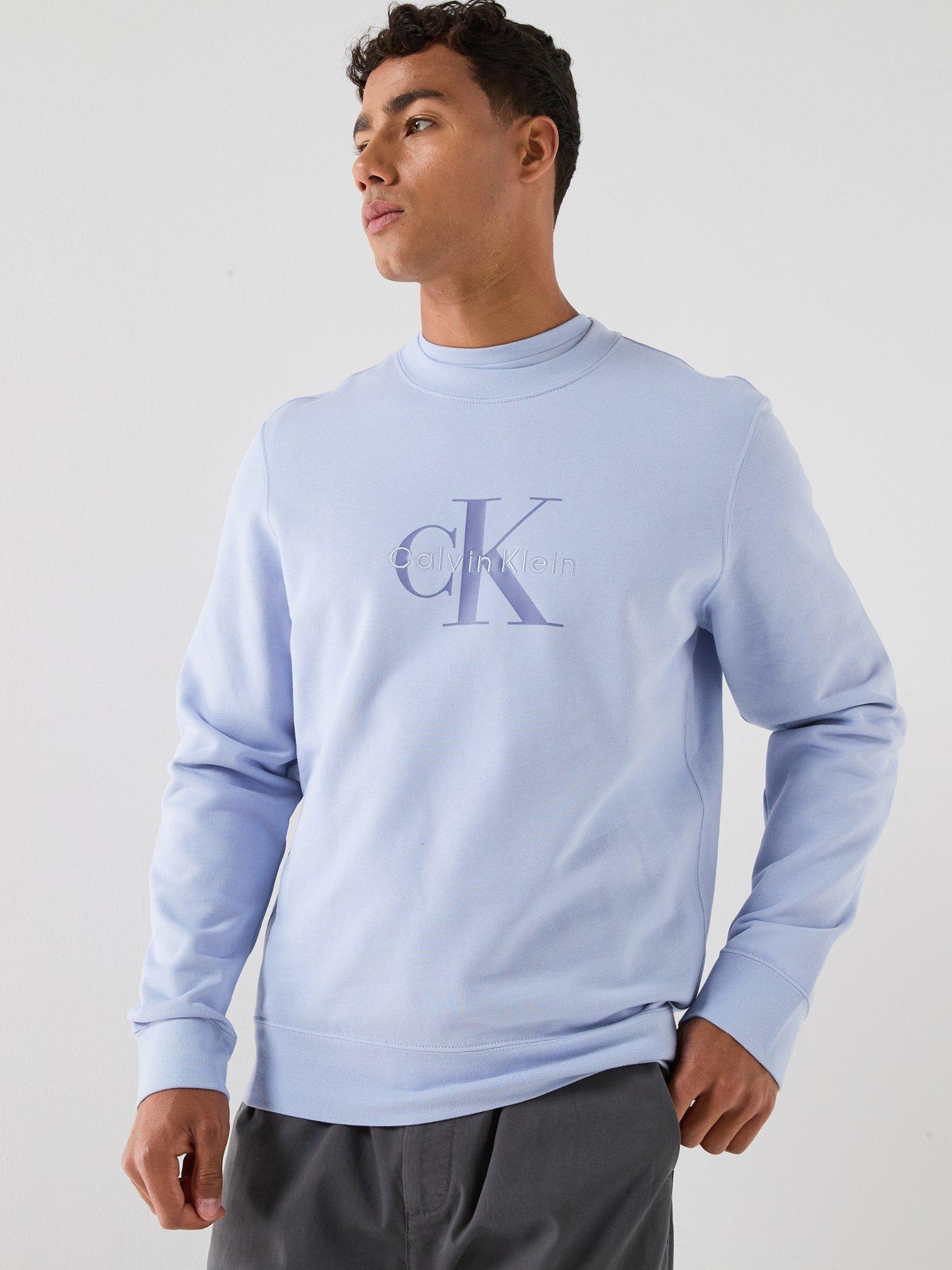 Calvin Klein Jeans Terry Monologo Sweatshirt - Light Blue