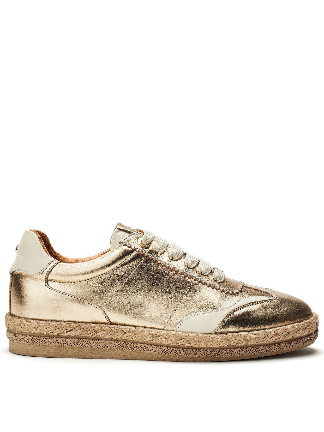 moda-in-pelle-baibe-gold-leather-multi-panel-trainer-on-espadrille-sole-unitfront
