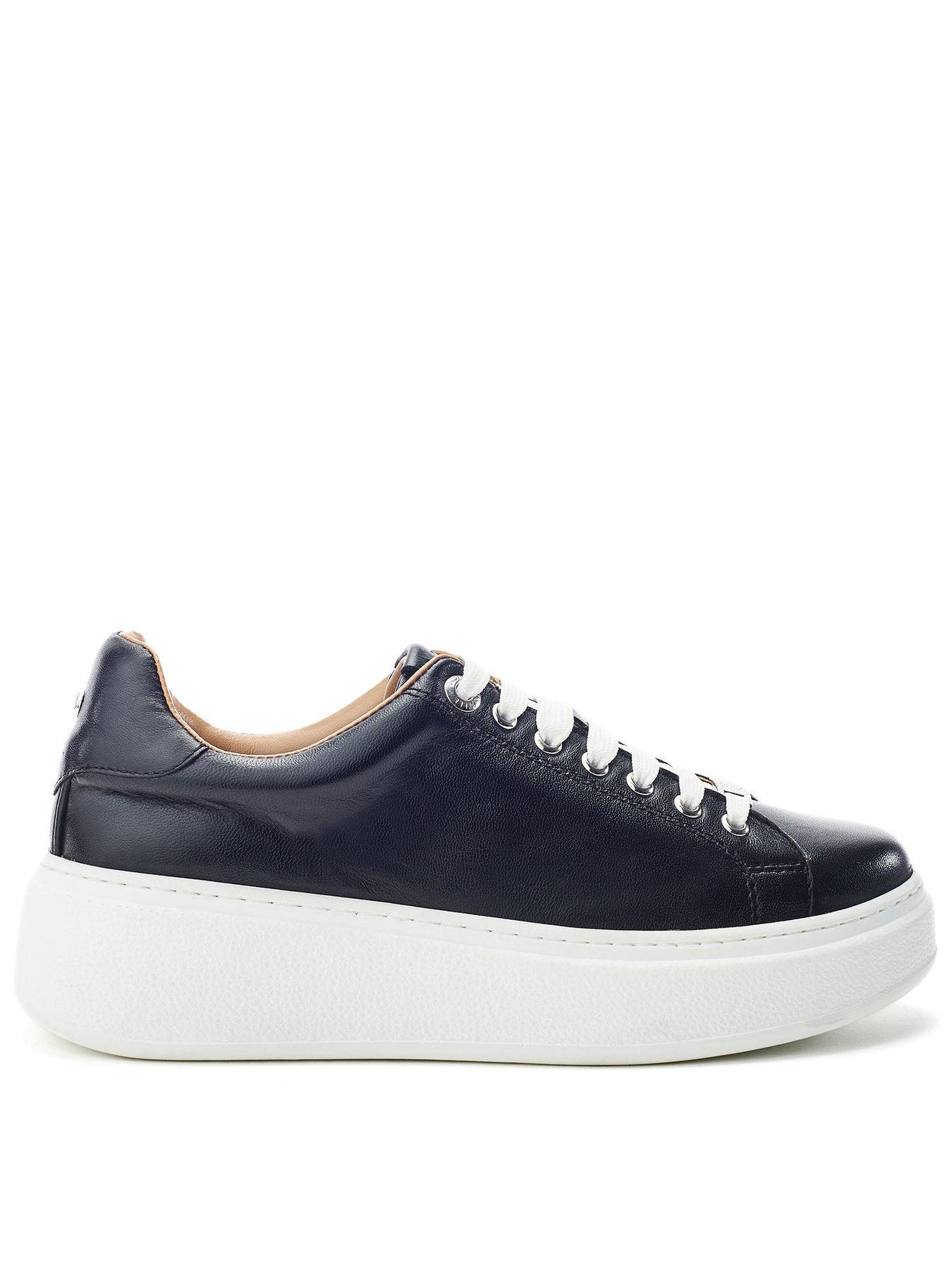 Image 1 of 3 of Moda In Pelle Cherrie Slab Sole Trainer - Black Leather