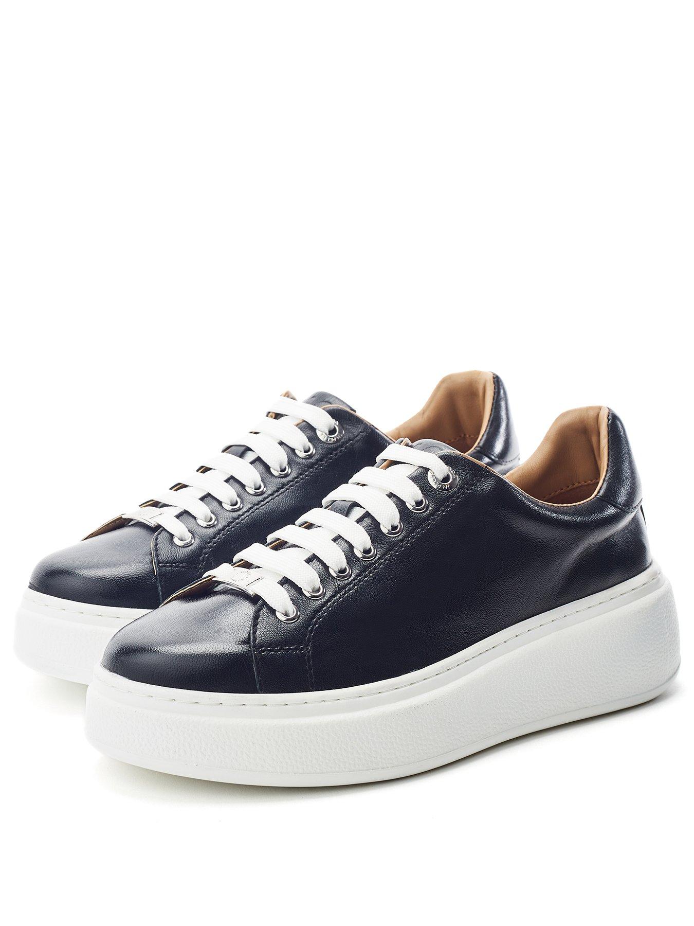 Image 2 of 3 of Moda In Pelle Cherrie Slab Sole Trainer - Black Leather