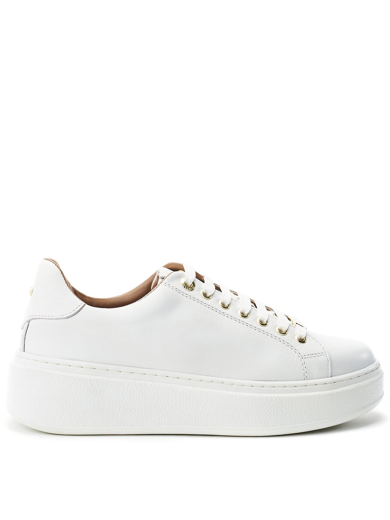 moda-in-pelle-cherrie-white-leather-slab-sole-trainerfront